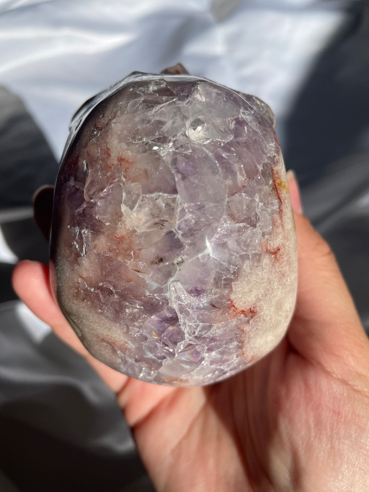Amethyst Flower Agate Skull
