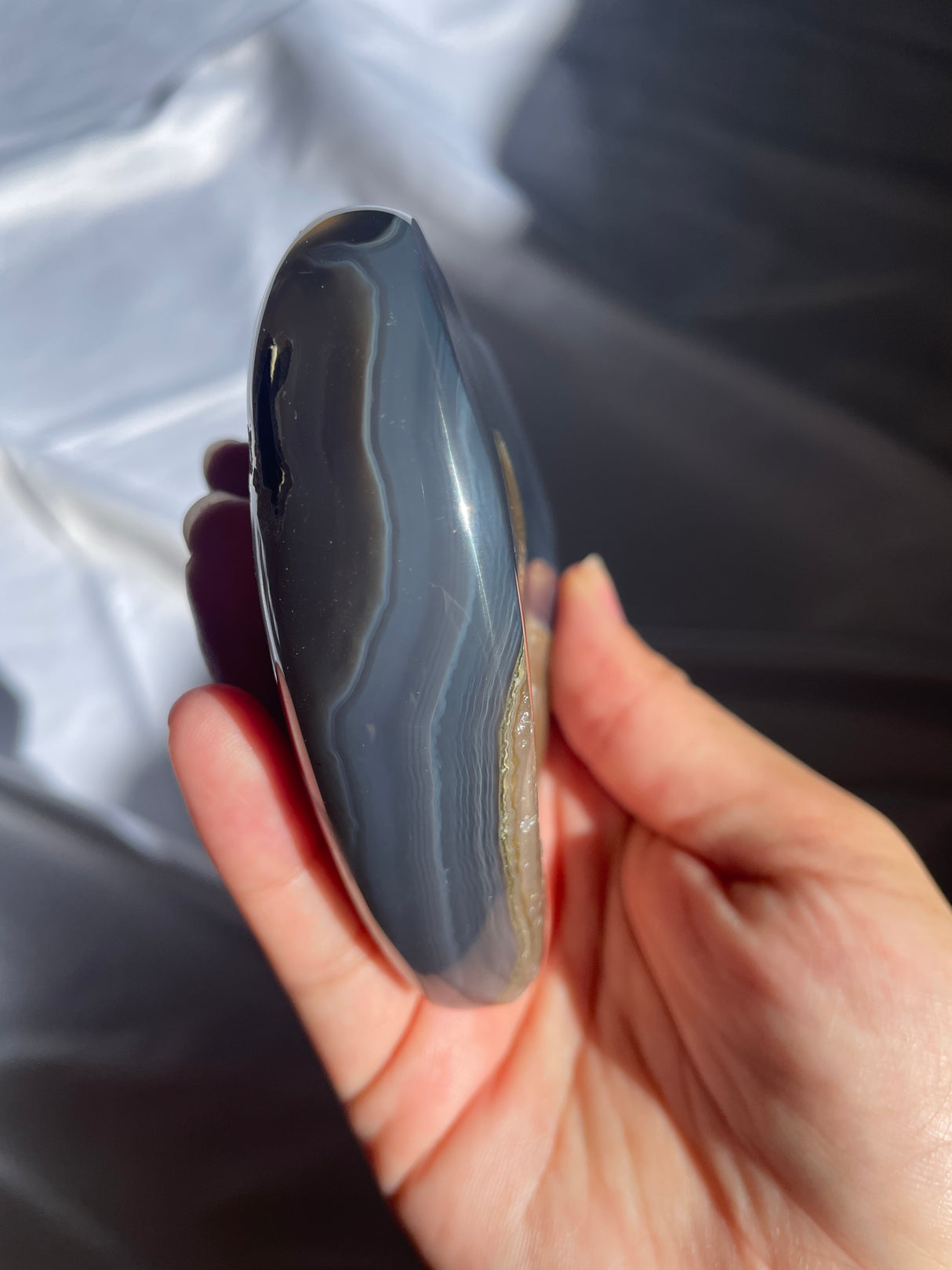 Navy Agate Amethyst Heart with Khaki Druzy