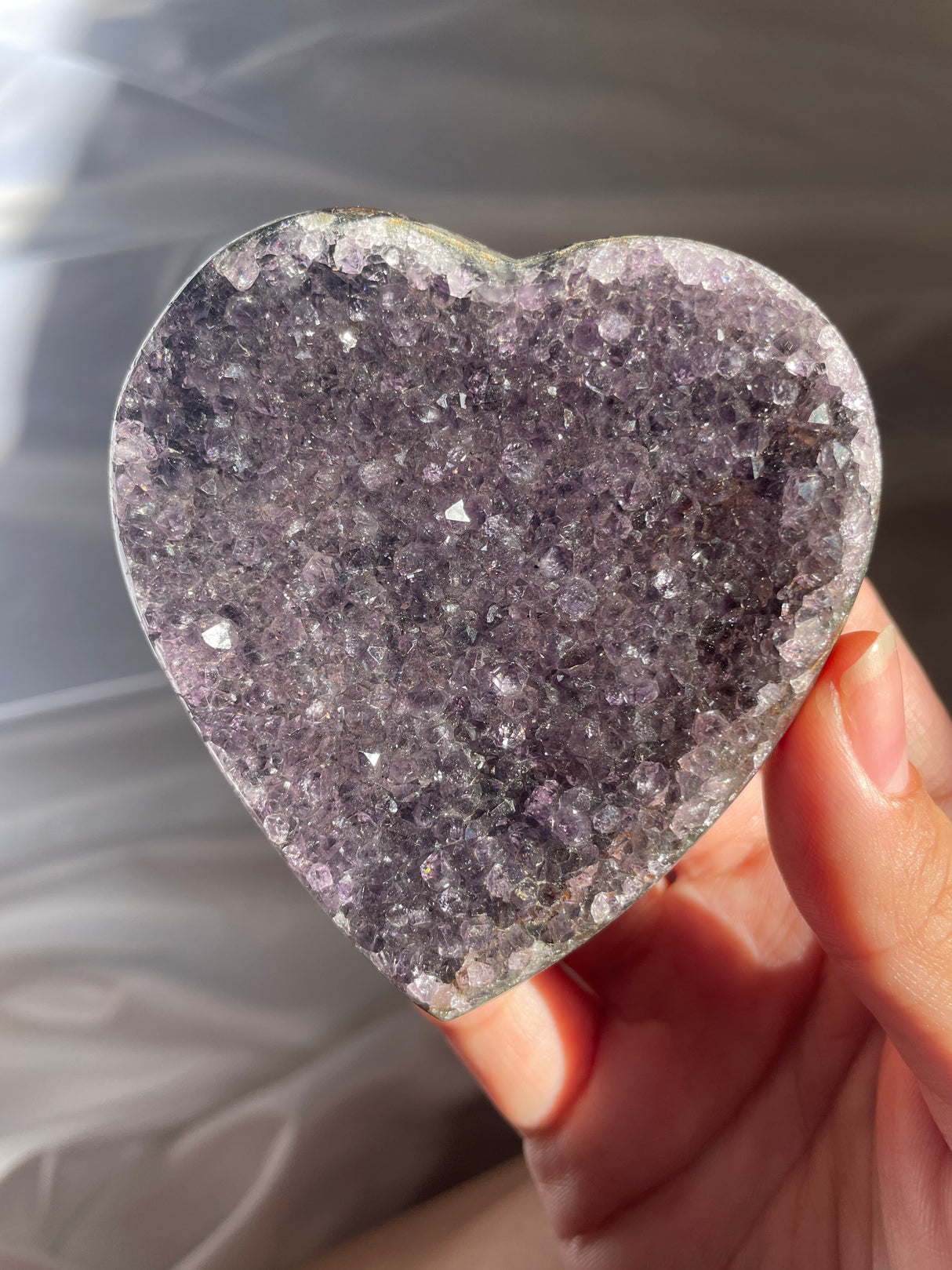 Midnight Deep Amethyst Heart