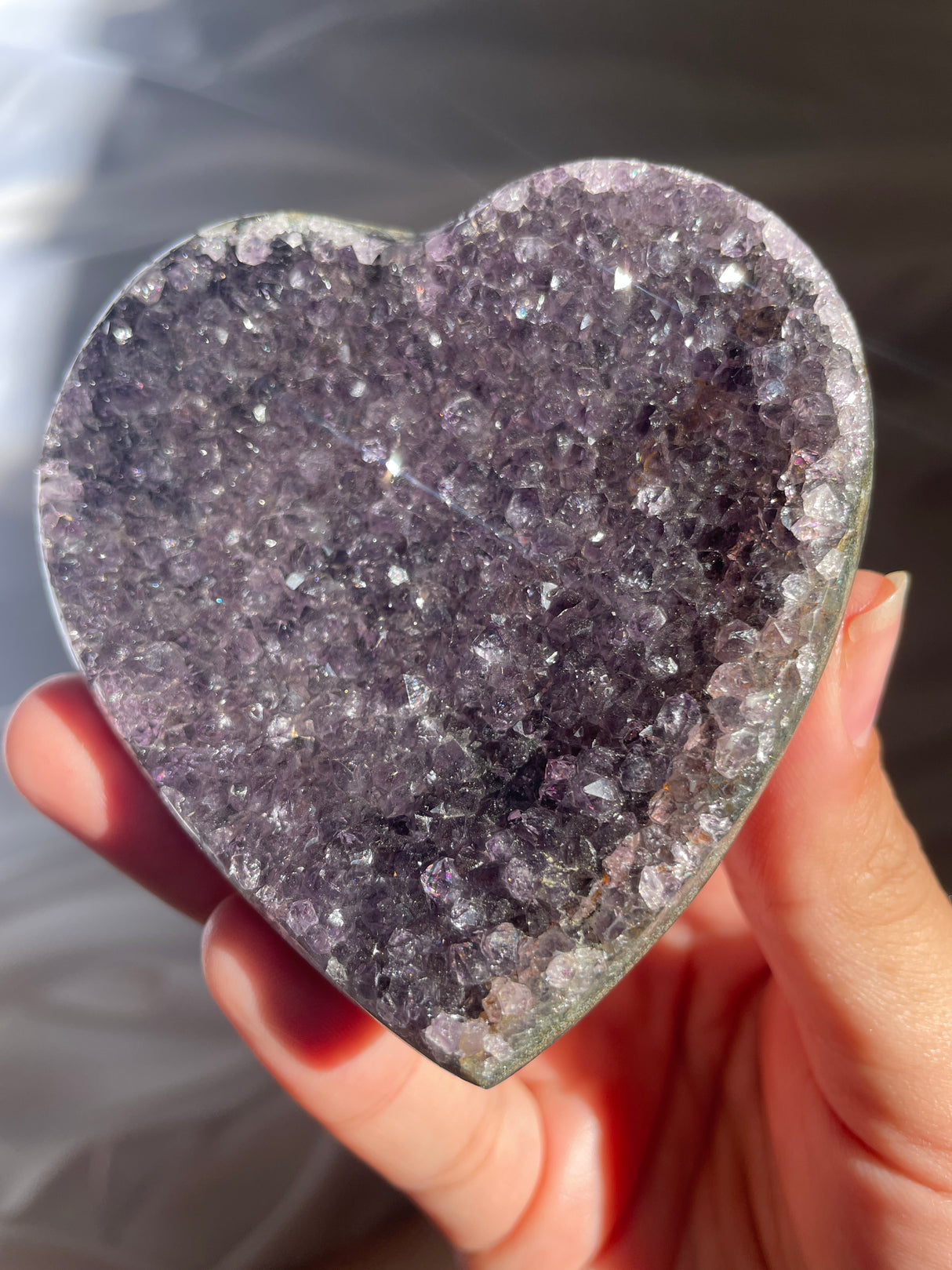 Midnight Deep Amethyst Heart