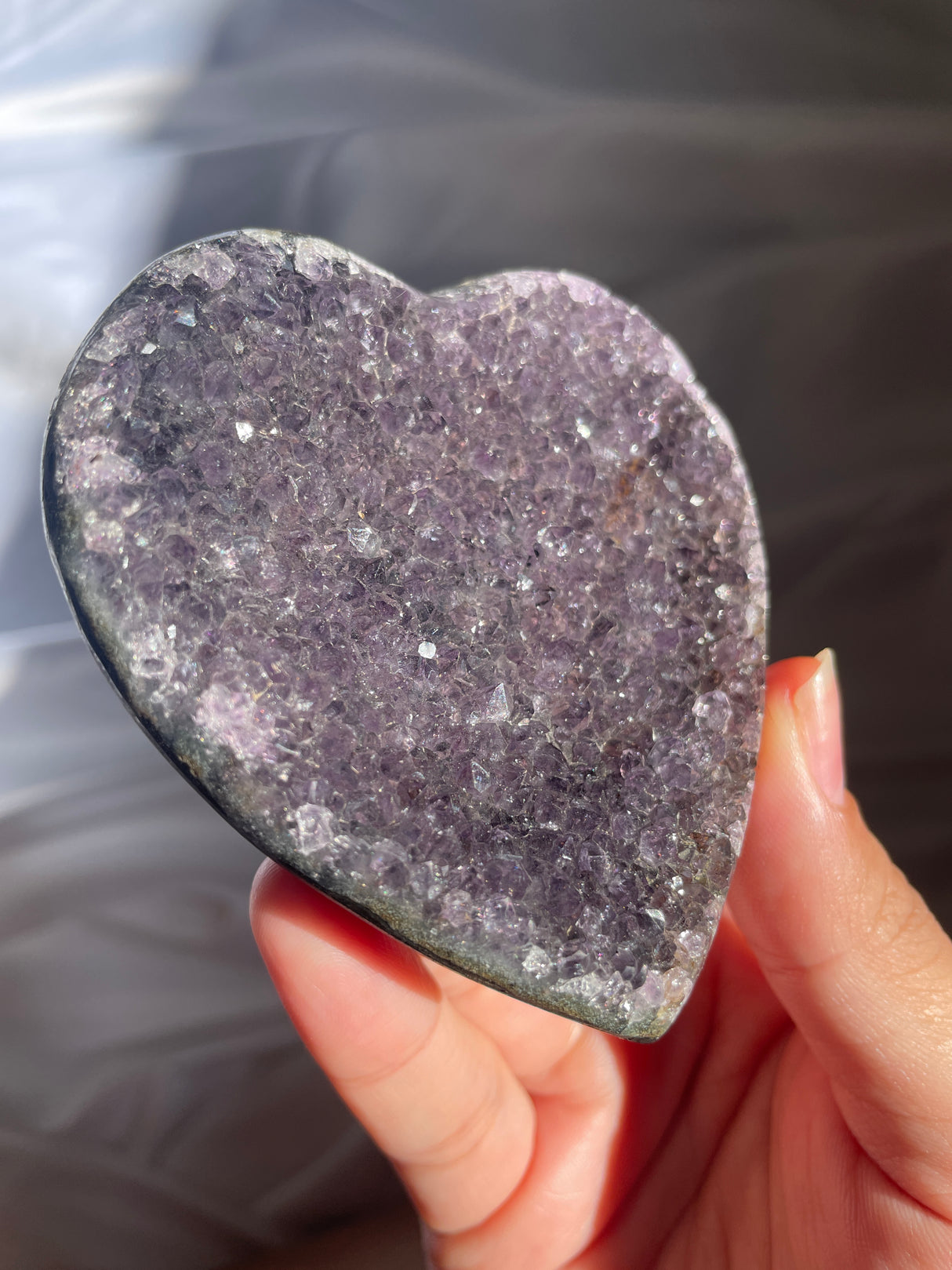 Midnight Deep Amethyst Heart