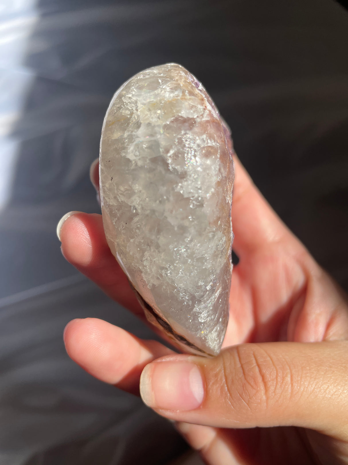 Druzy Lilac Amethyst Heart with Quartz