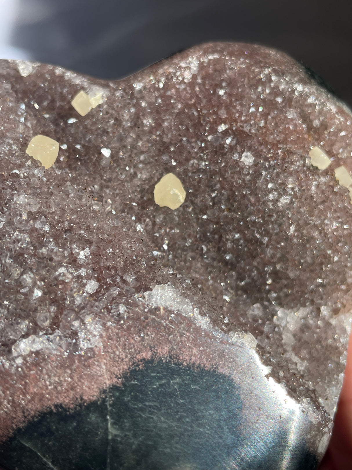 Mocha Amethyst Heart with Calcite Formations