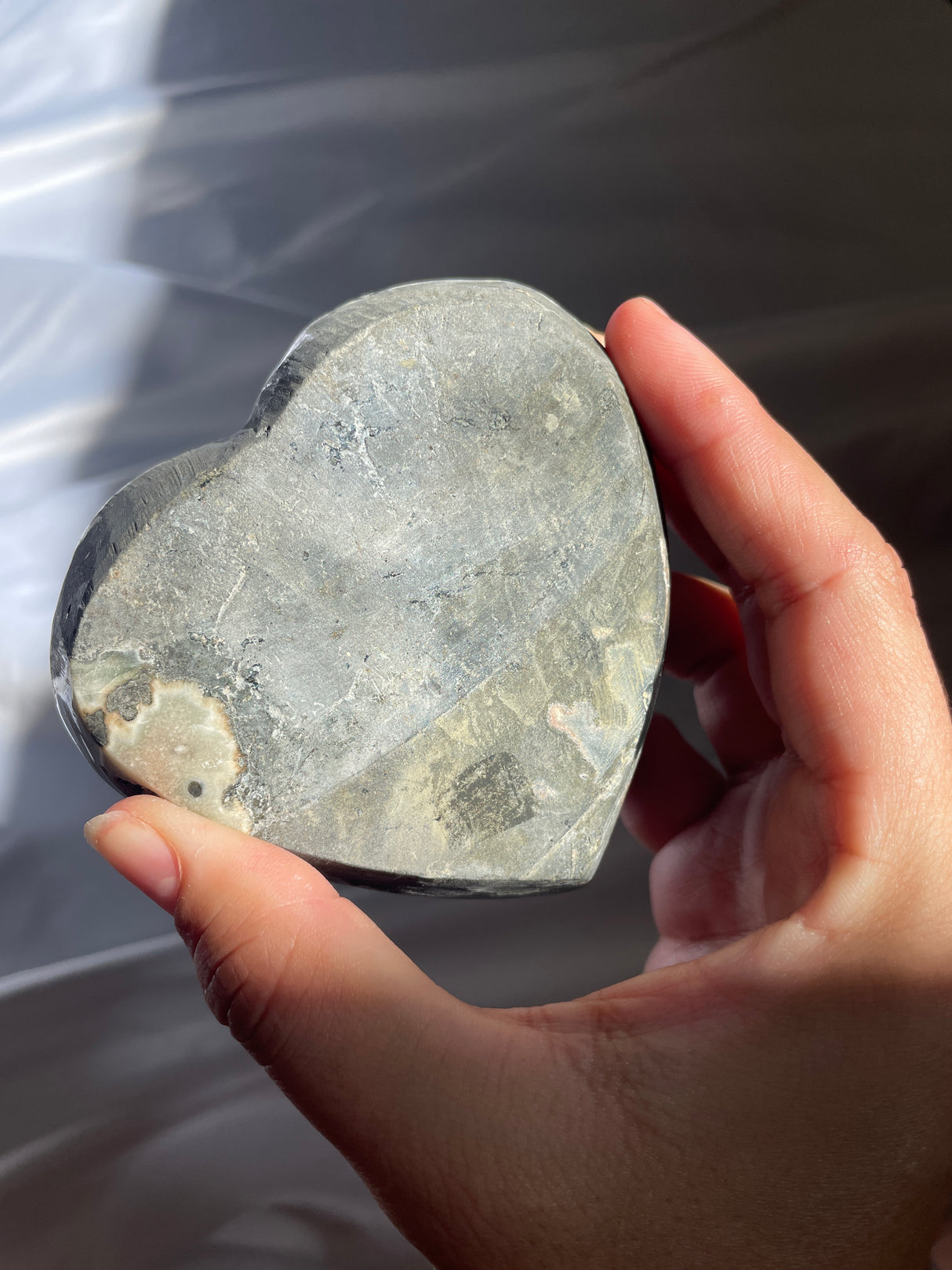 Mocha Amethyst Heart with Calcite Formations