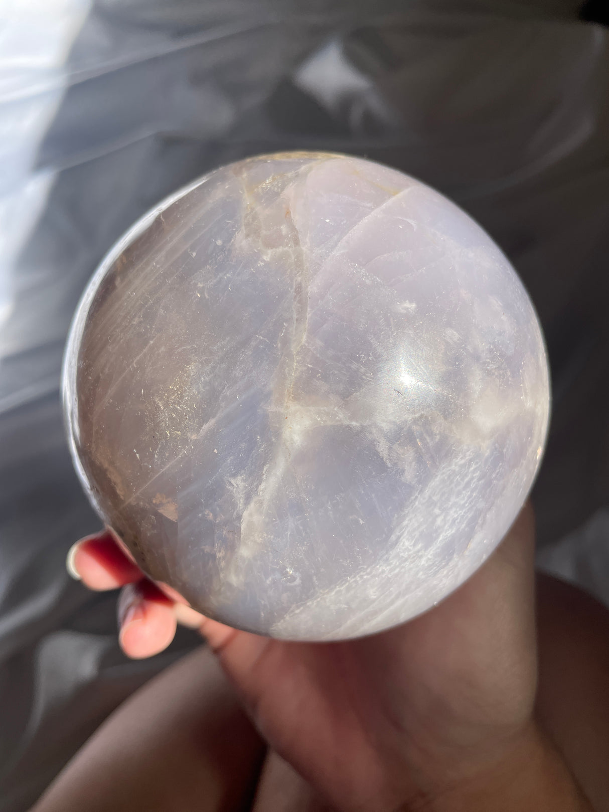 Large Blue Rose Quartz Sphere