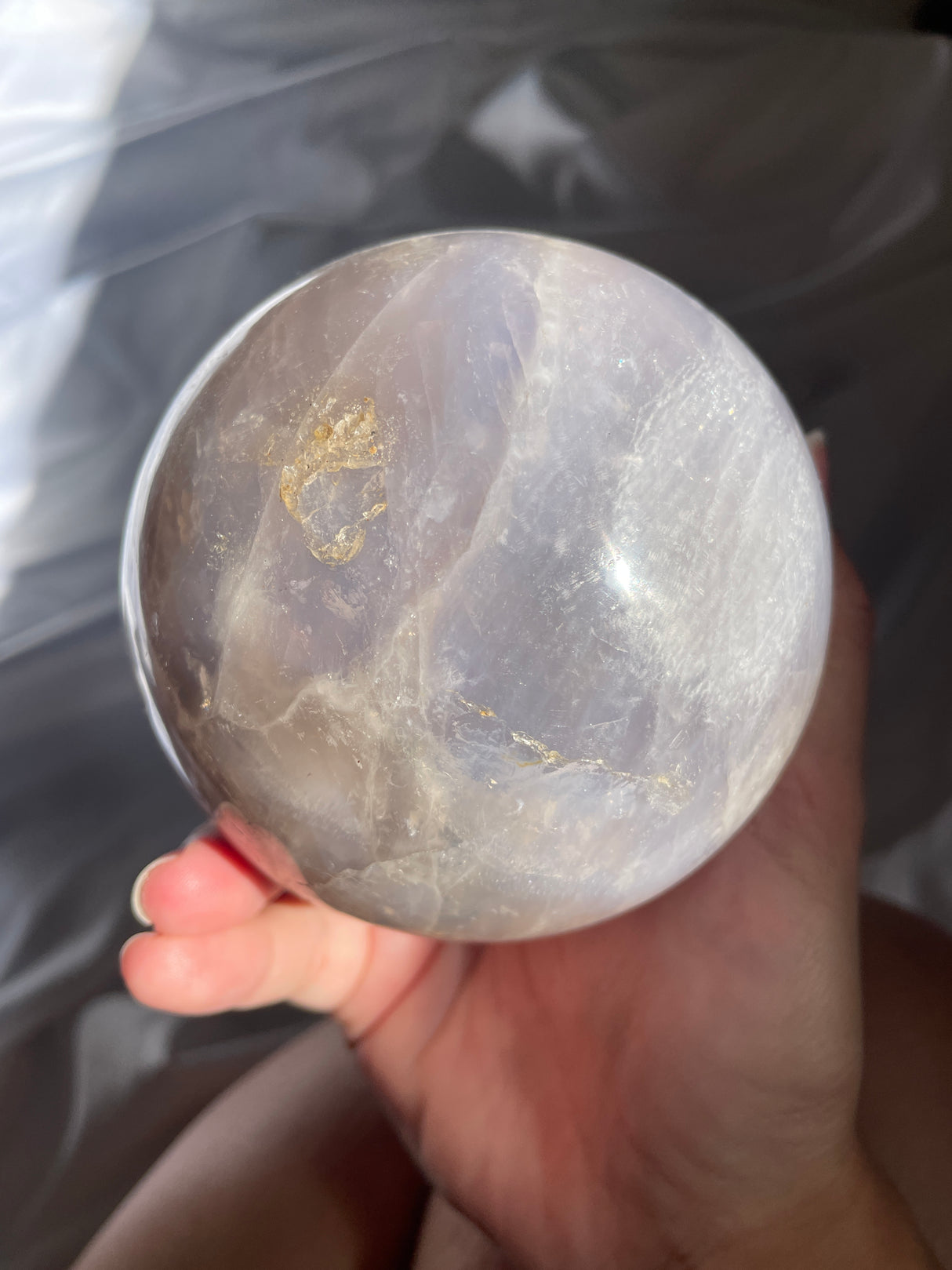 Large Blue Rose Quartz Sphere
