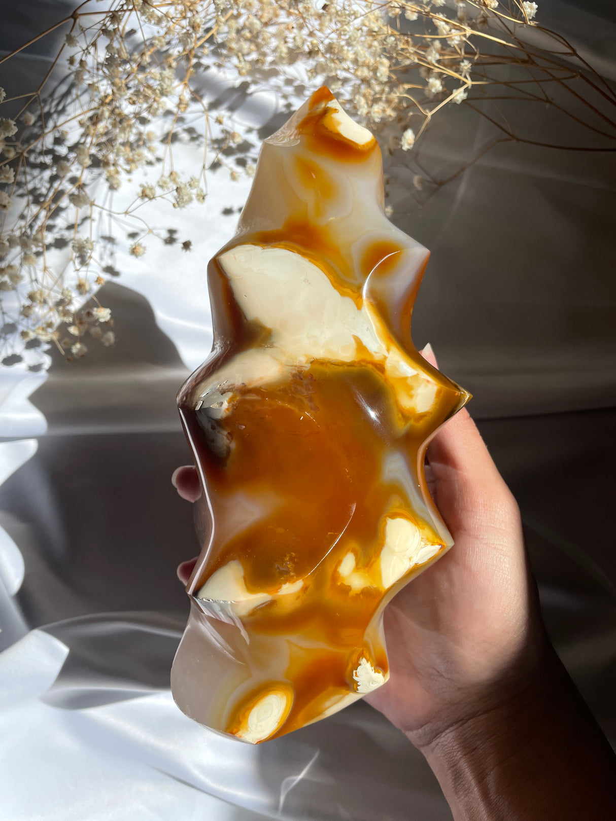 Large Carnelian Quartz Flame