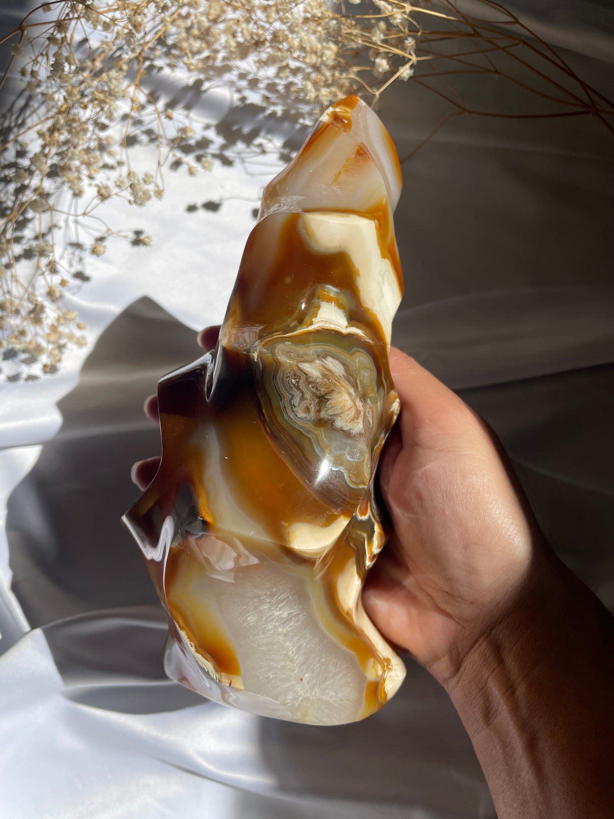 Large Carnelian Quartz Flame