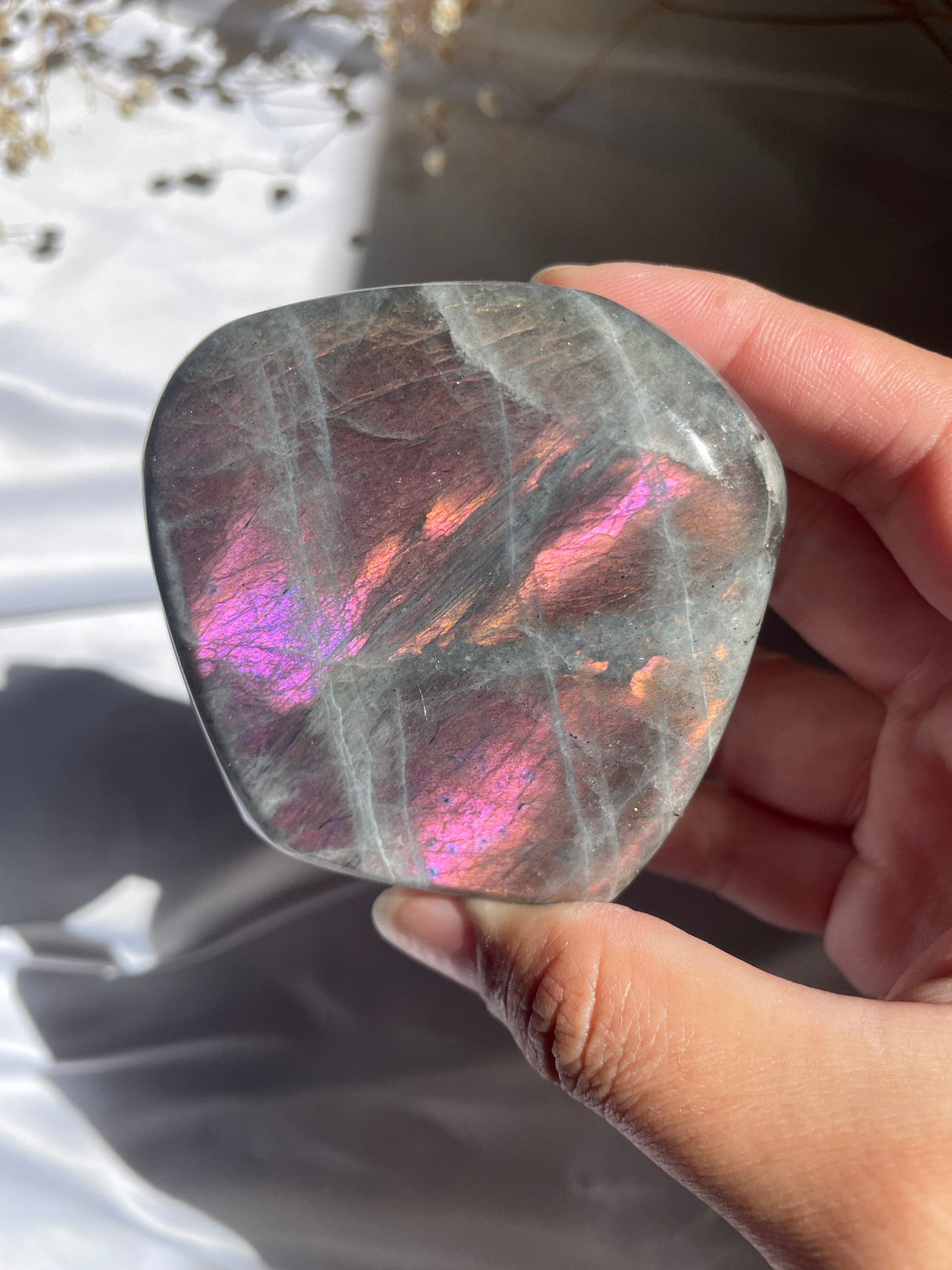 Pink Flash Labradorite Free Form