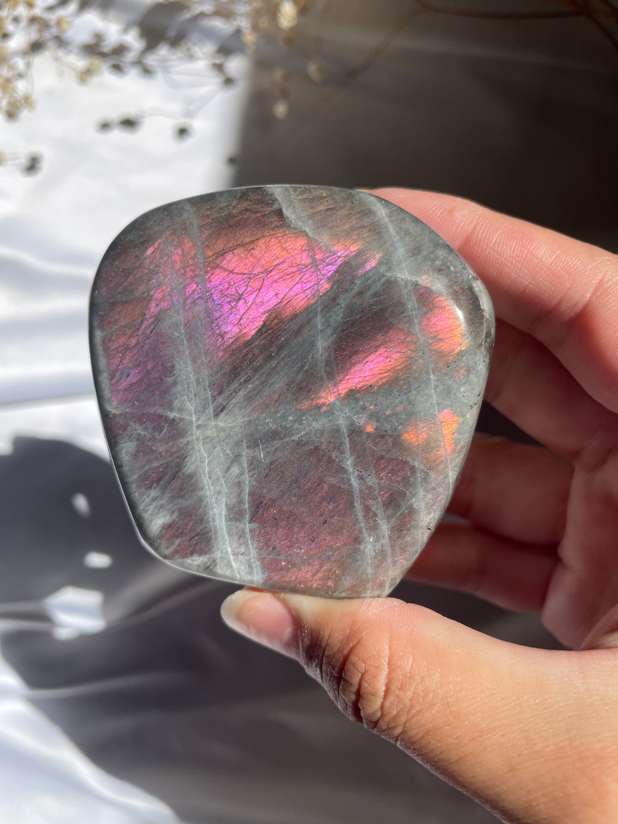 Pink Flash Labradorite Free Form