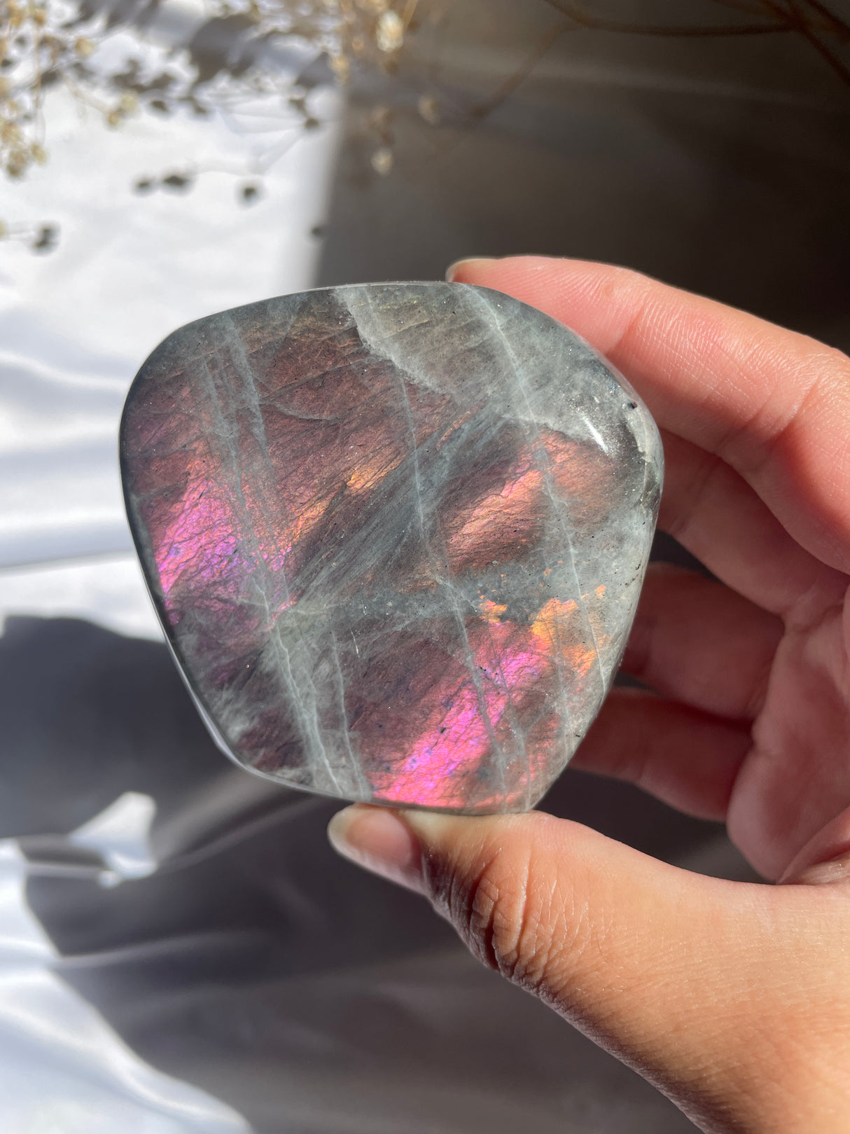 Pink Flash Labradorite Free Form