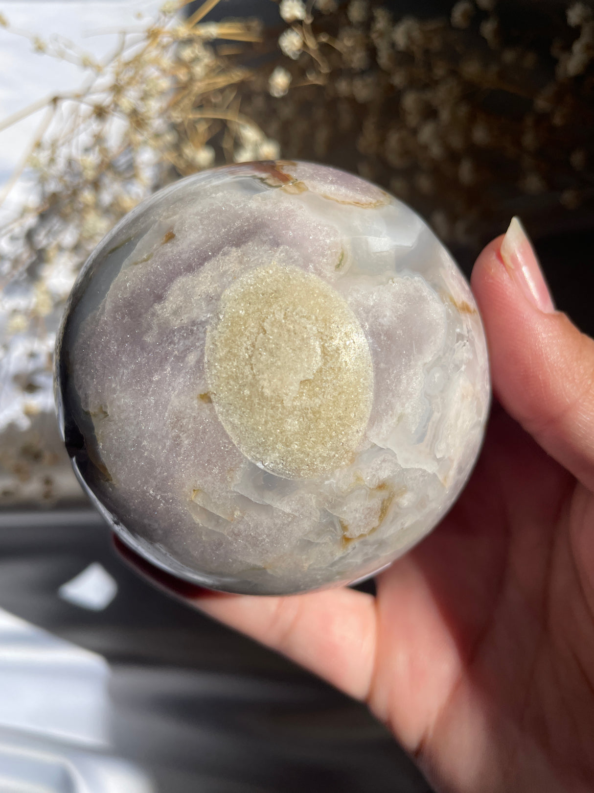 Pink Amethyst Sphere with Agate