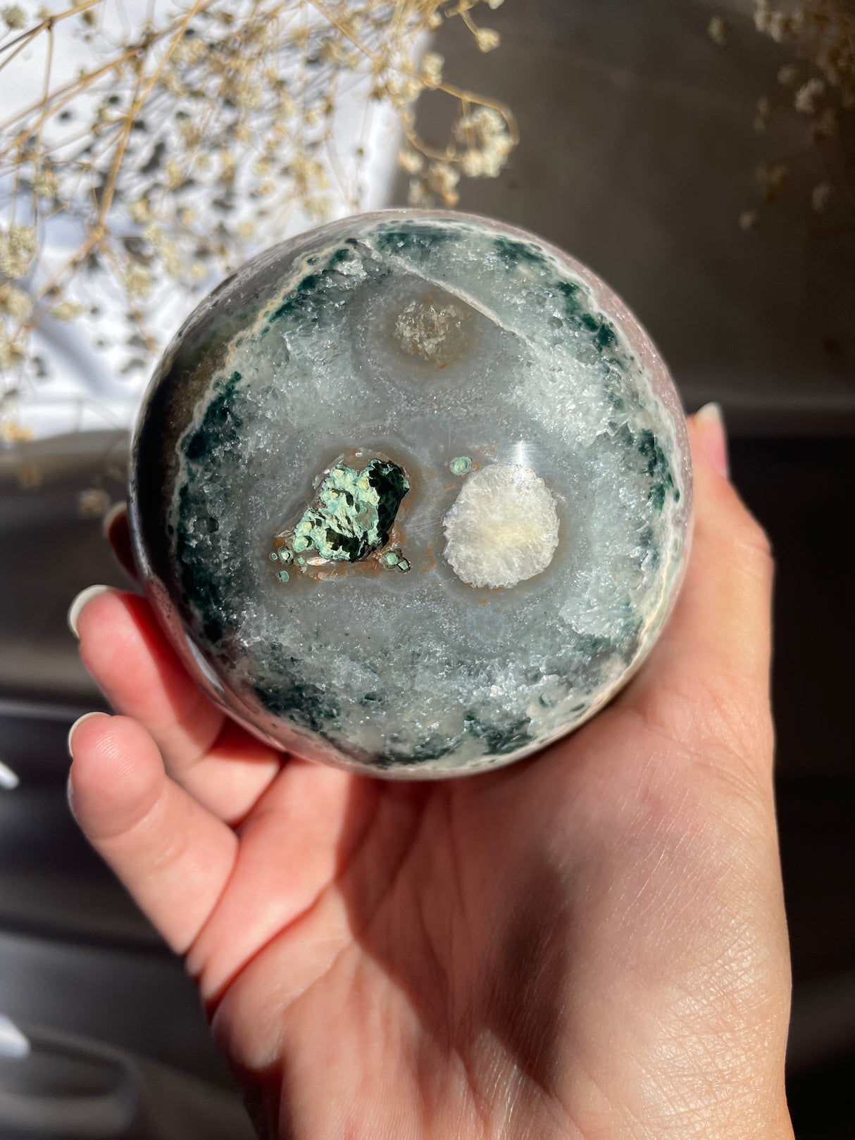 Pink Amethyst Sphere with Amethyst