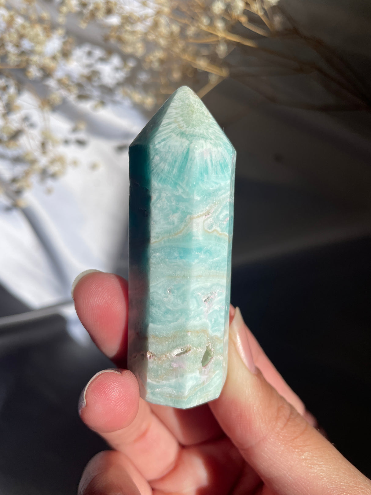 Blue Aragonite Point