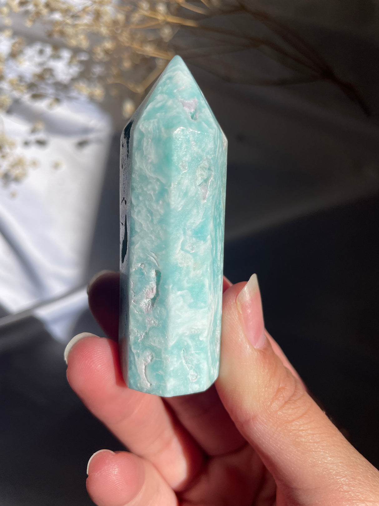 Blue Aragonite Point