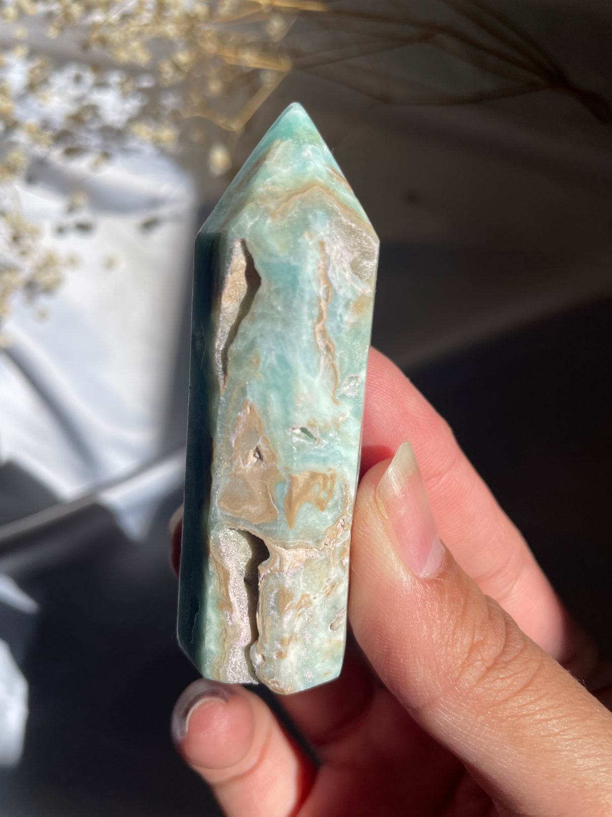 Blue Aragonite Point