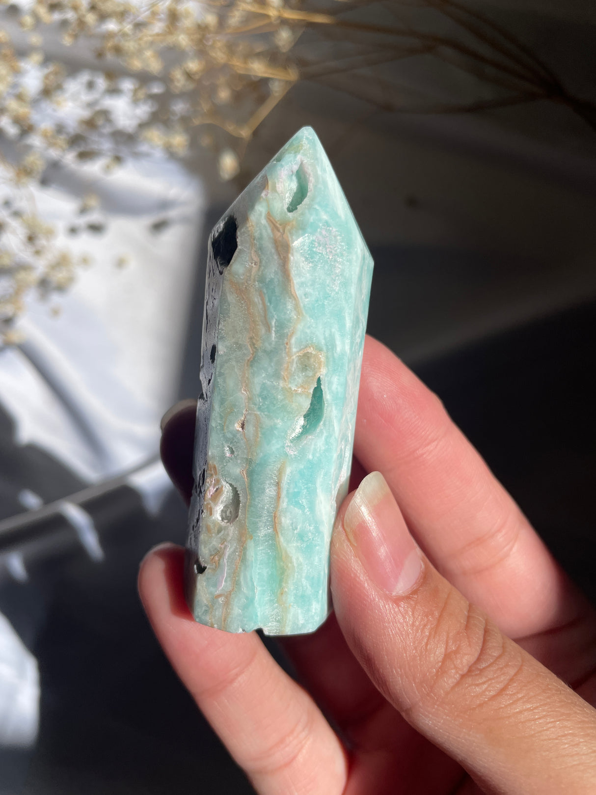 Blue Aragonite Point