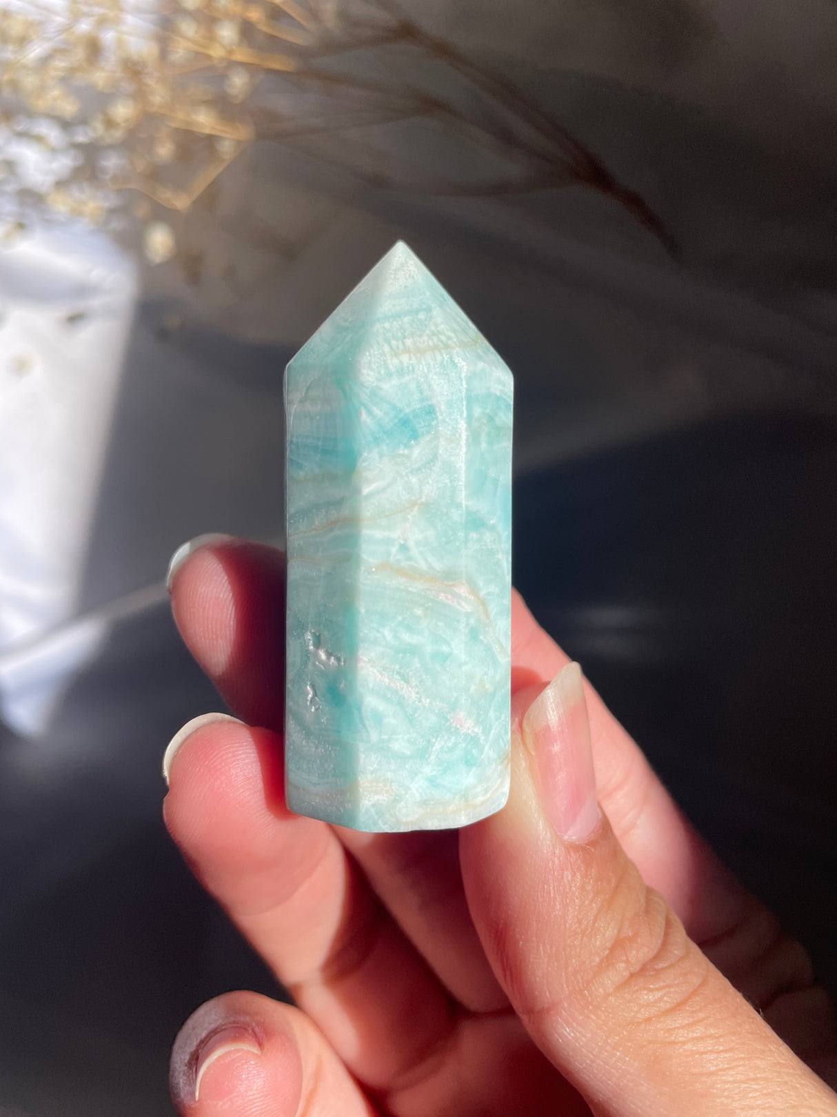 Blue Aragonite Point