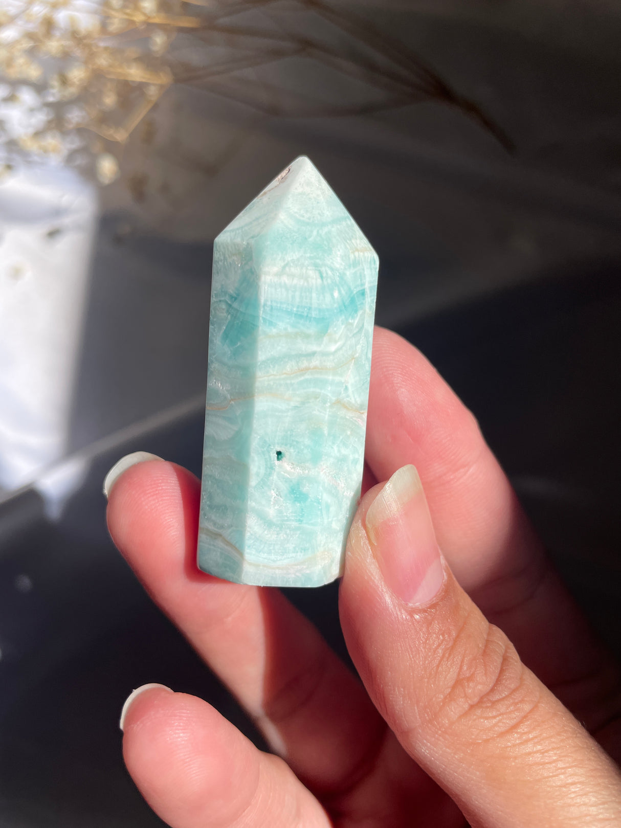 Blue Aragonite Point