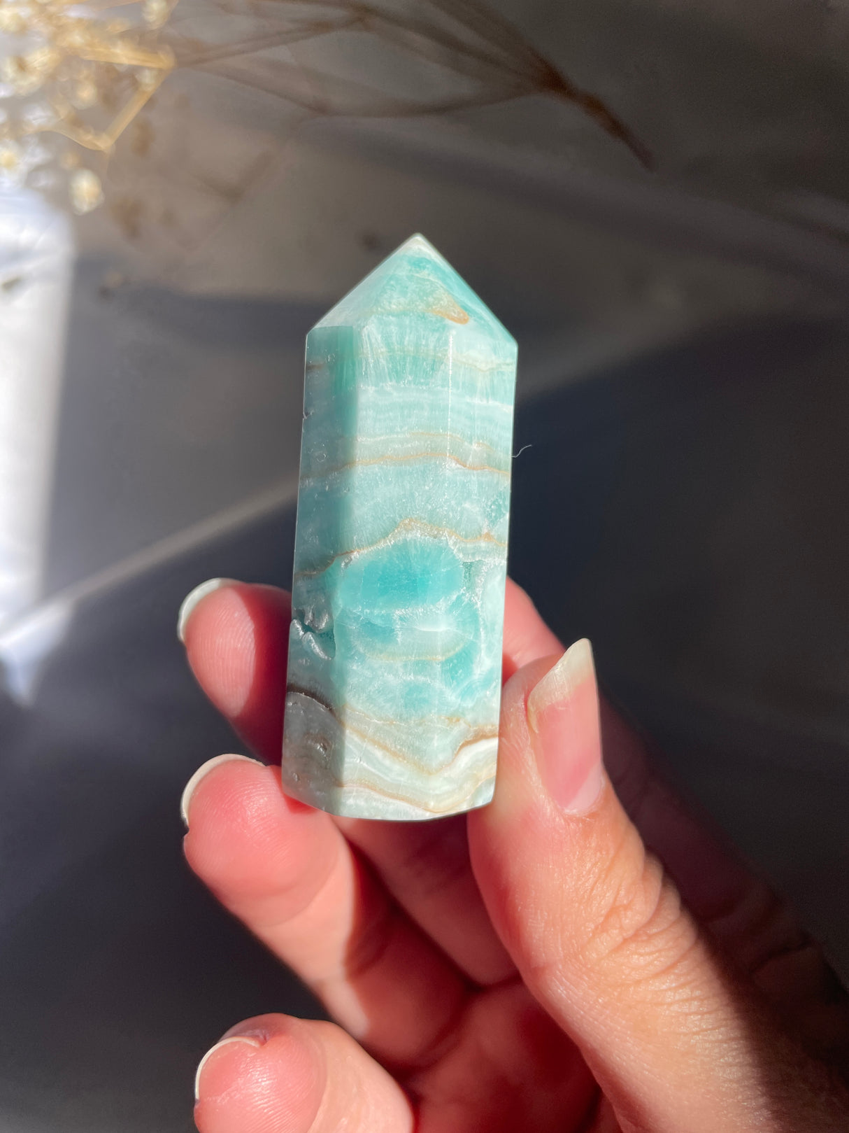 Blue Aragonite Point