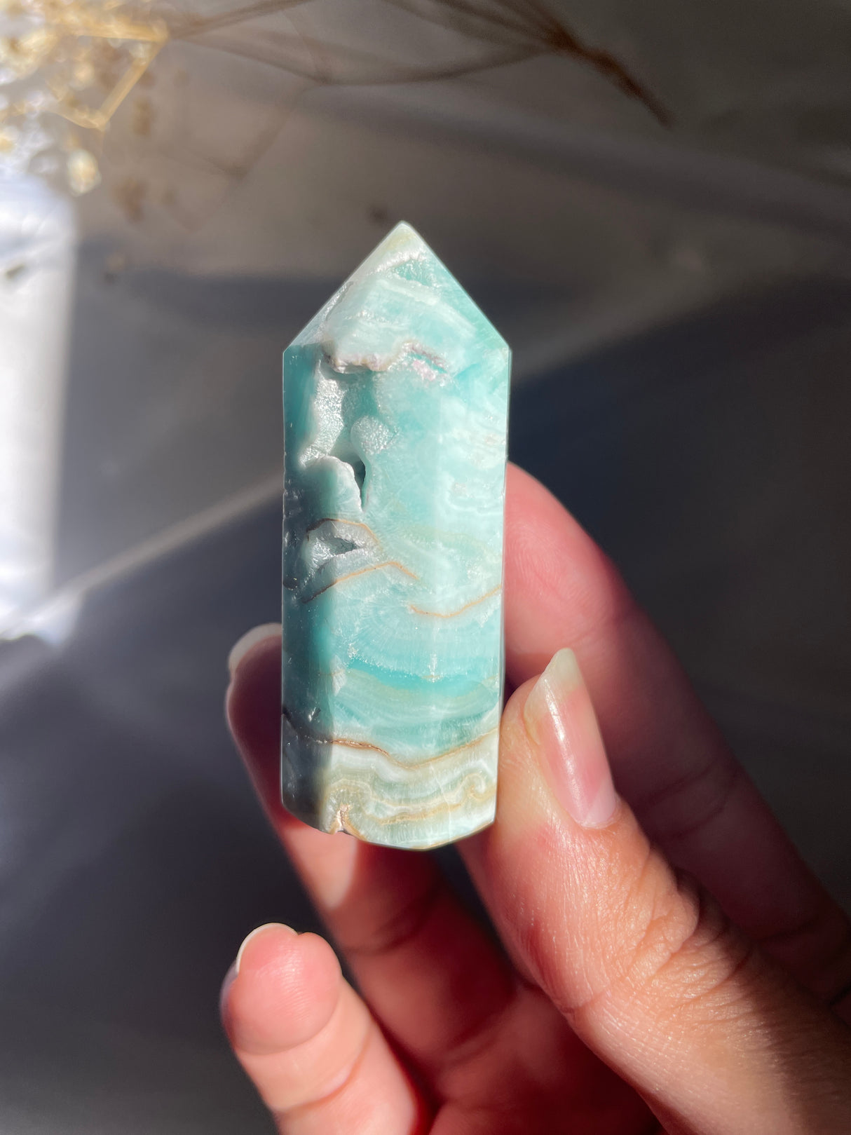 Blue Aragonite Point