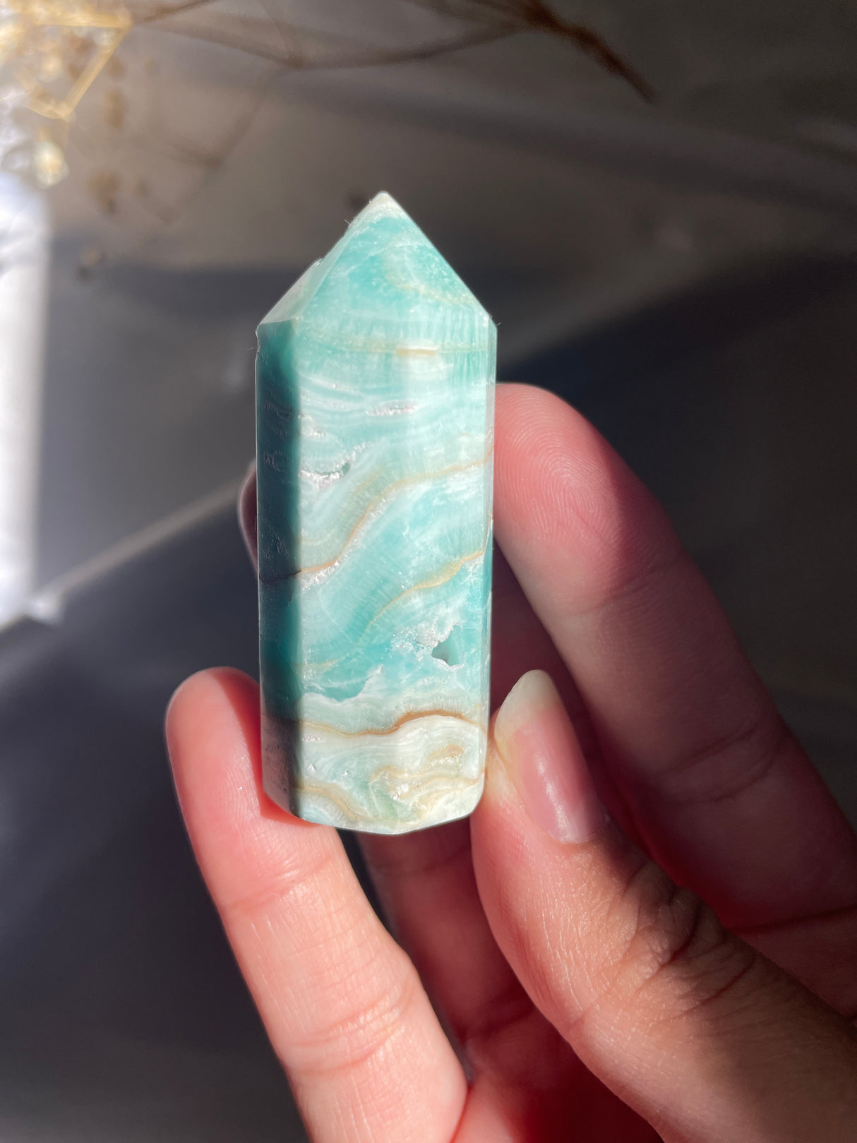 Blue Aragonite Point