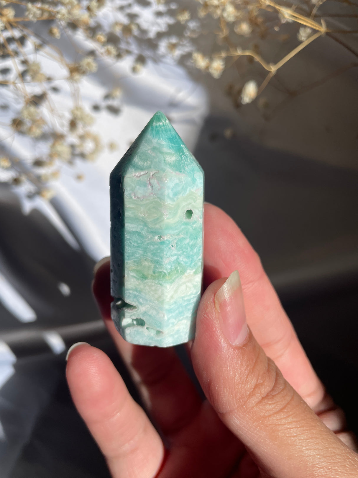 Blue Aragonite Point