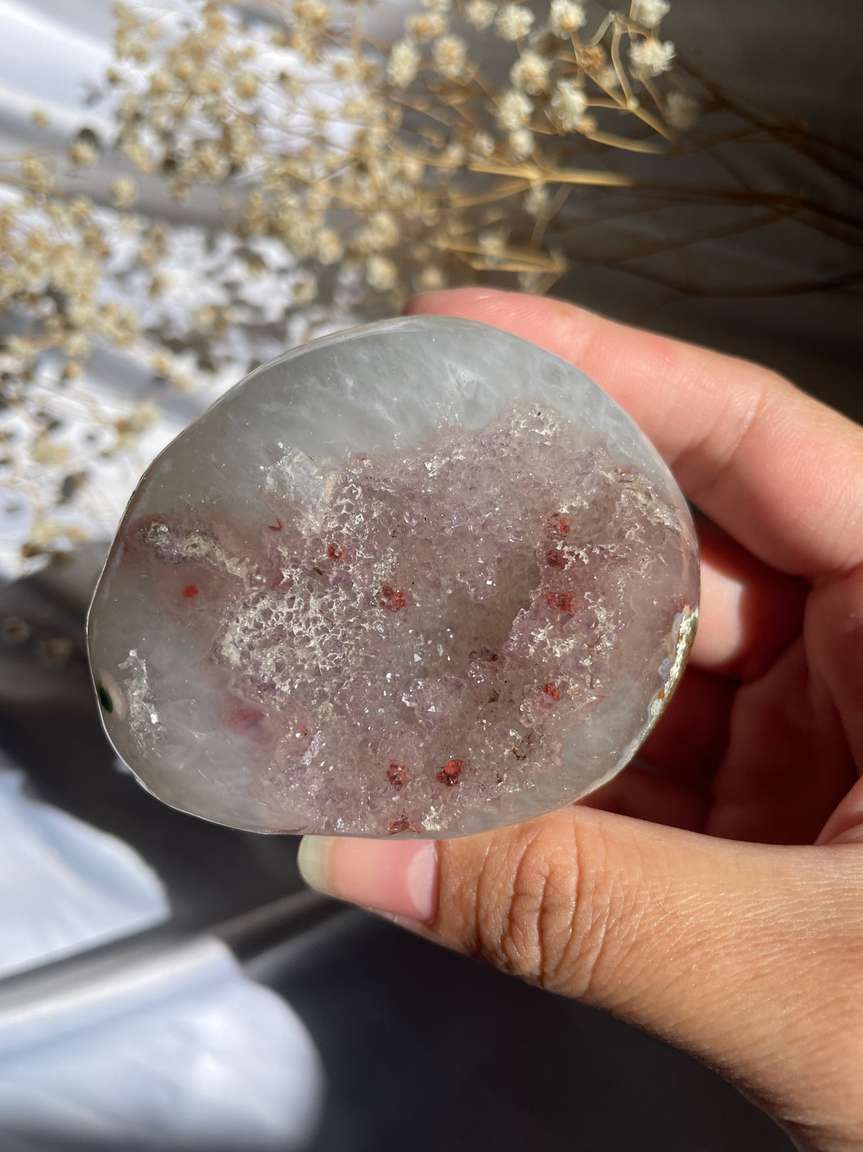 Rainbow Uruguayan Amethyst Cut Base