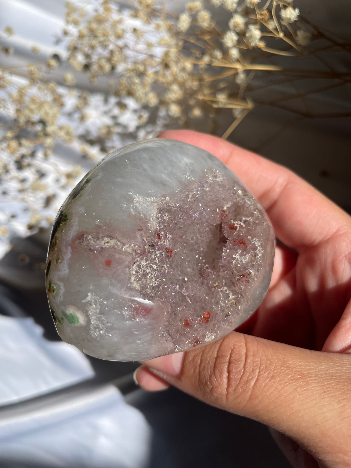 Rainbow Uruguayan Amethyst Cut Base