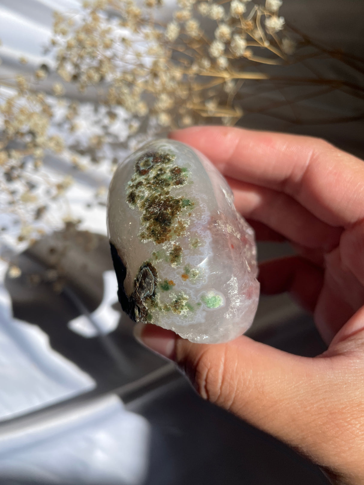 Rainbow Uruguayan Amethyst Cut Base