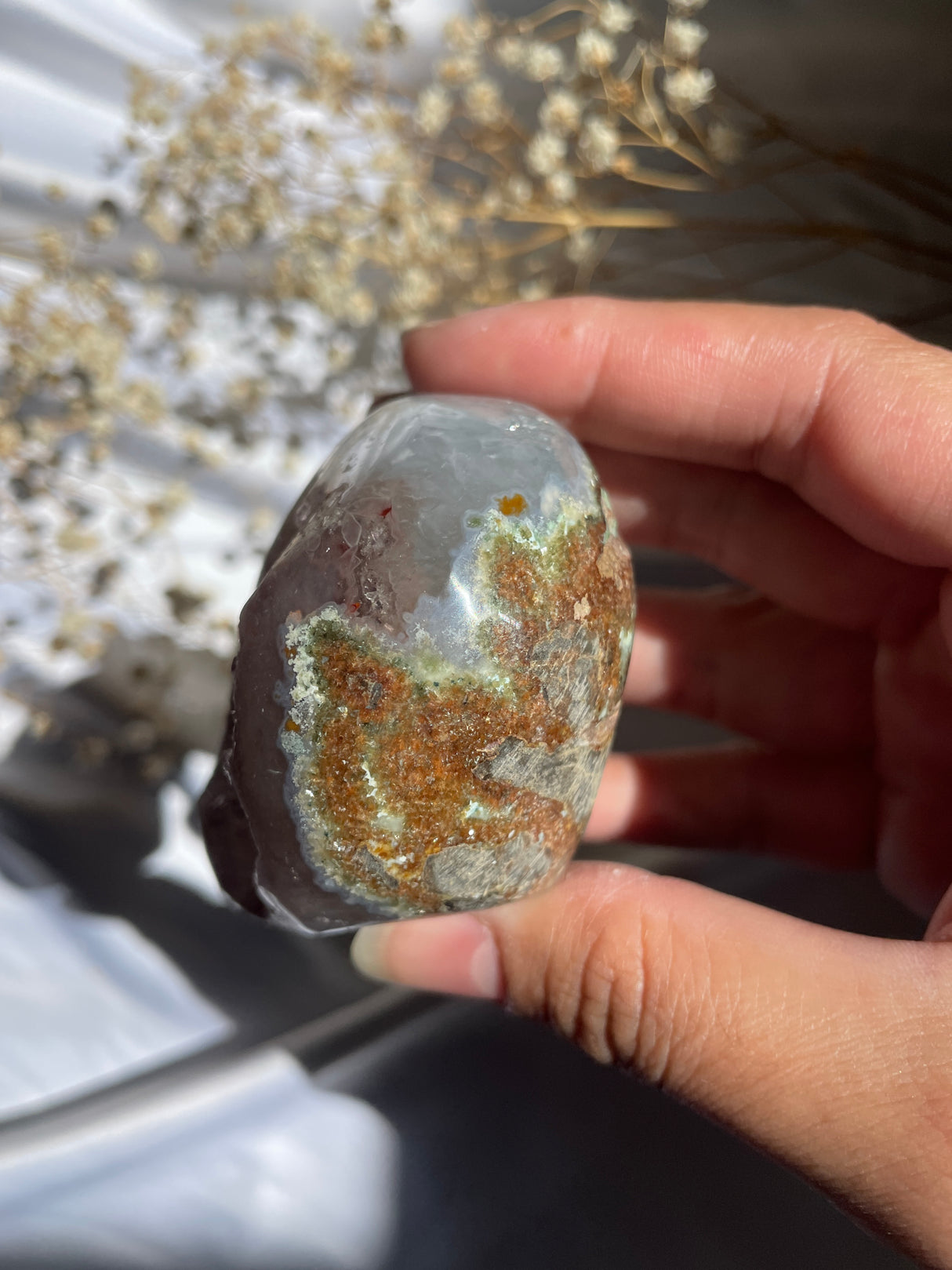 Rainbow Uruguayan Amethyst Cut Base