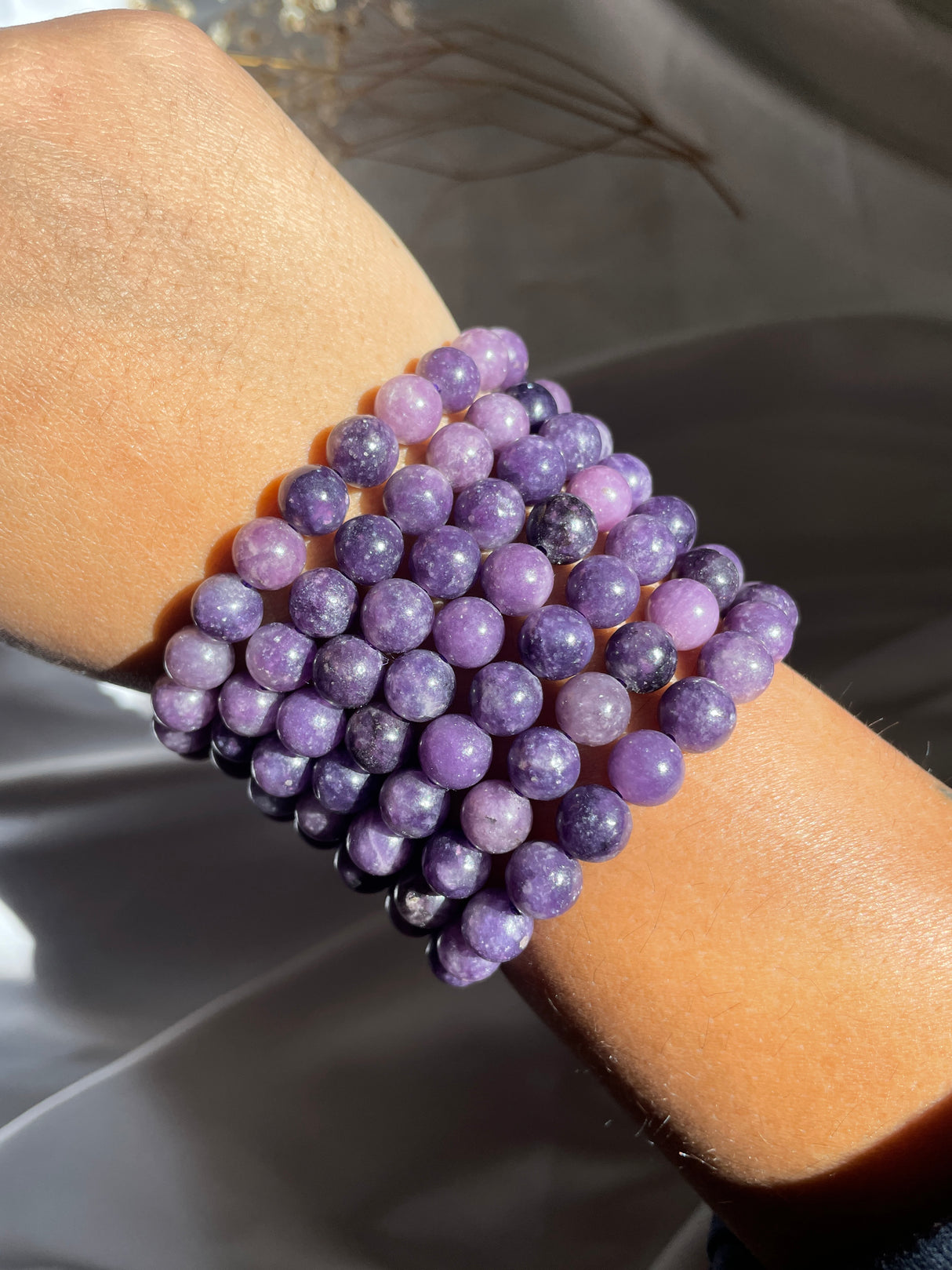 Deep Purple Lepidolite Bracelet