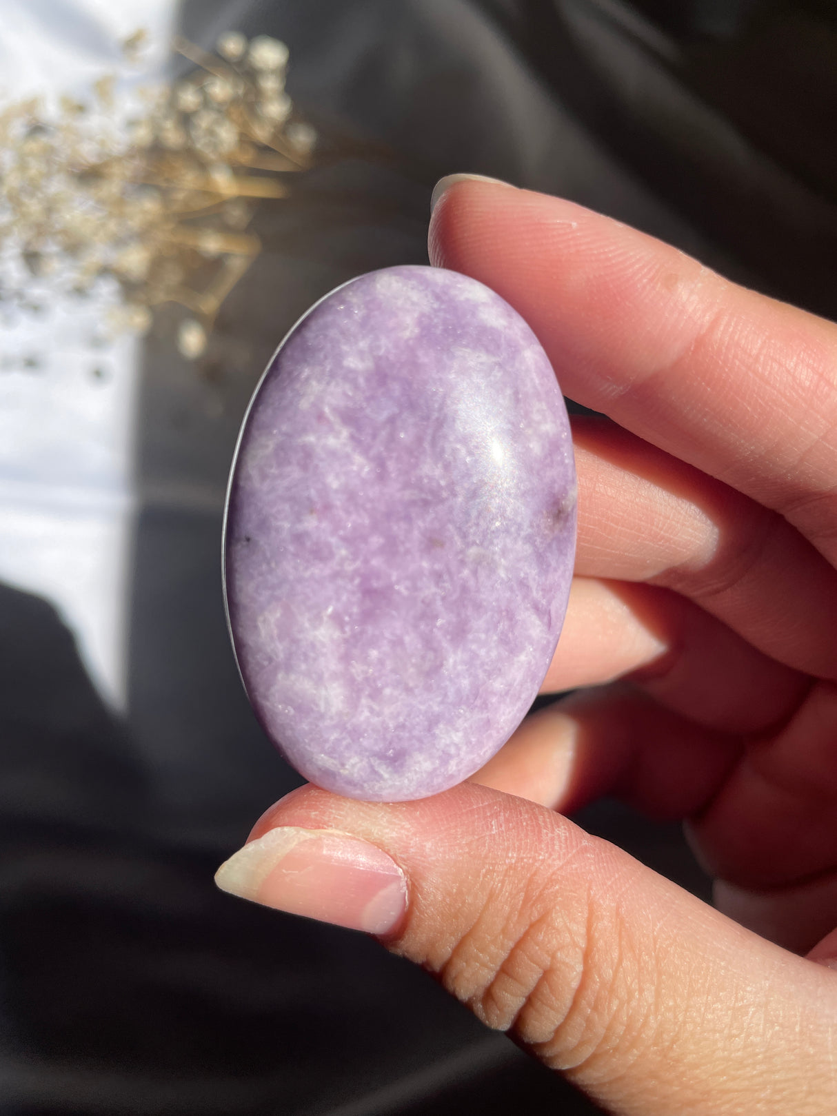 Lavender Lepidolite Palm