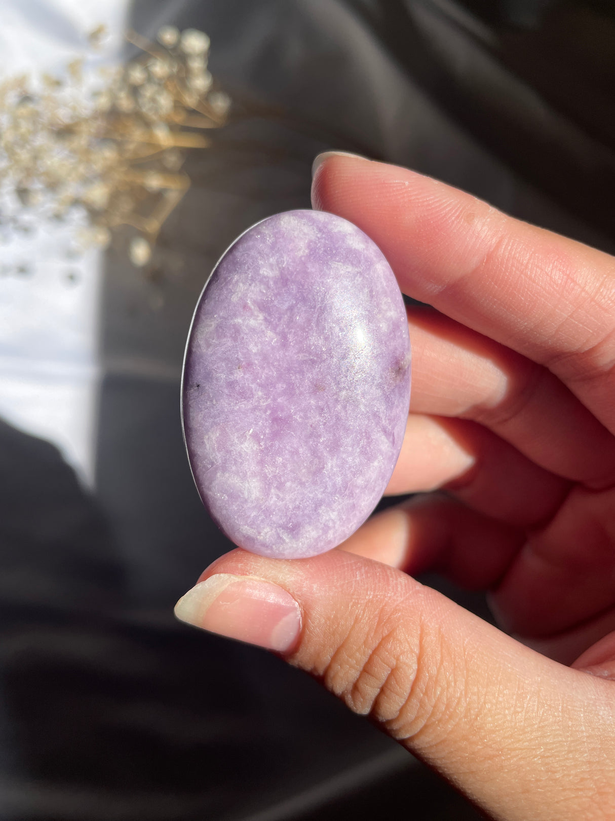 Lavender Lepidolite Palm