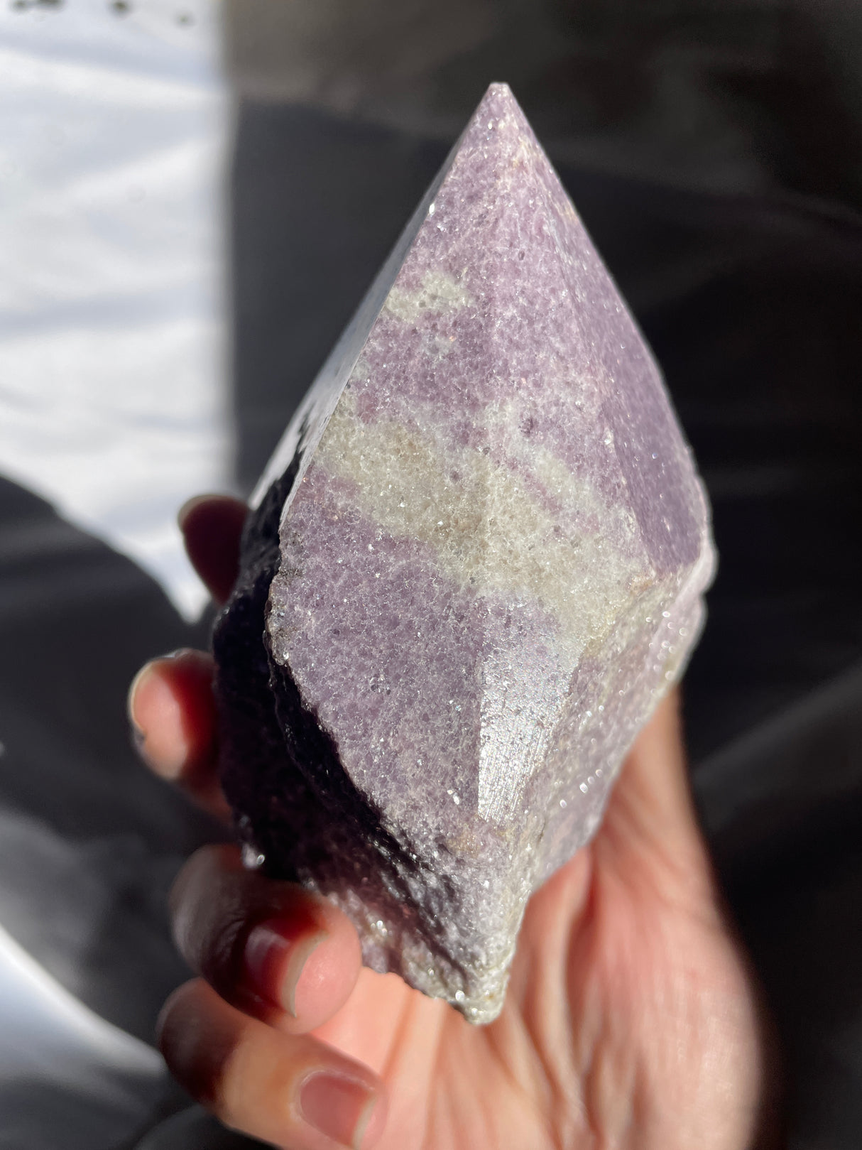 Sparkly Lavender Lepidolite Top Polished Point