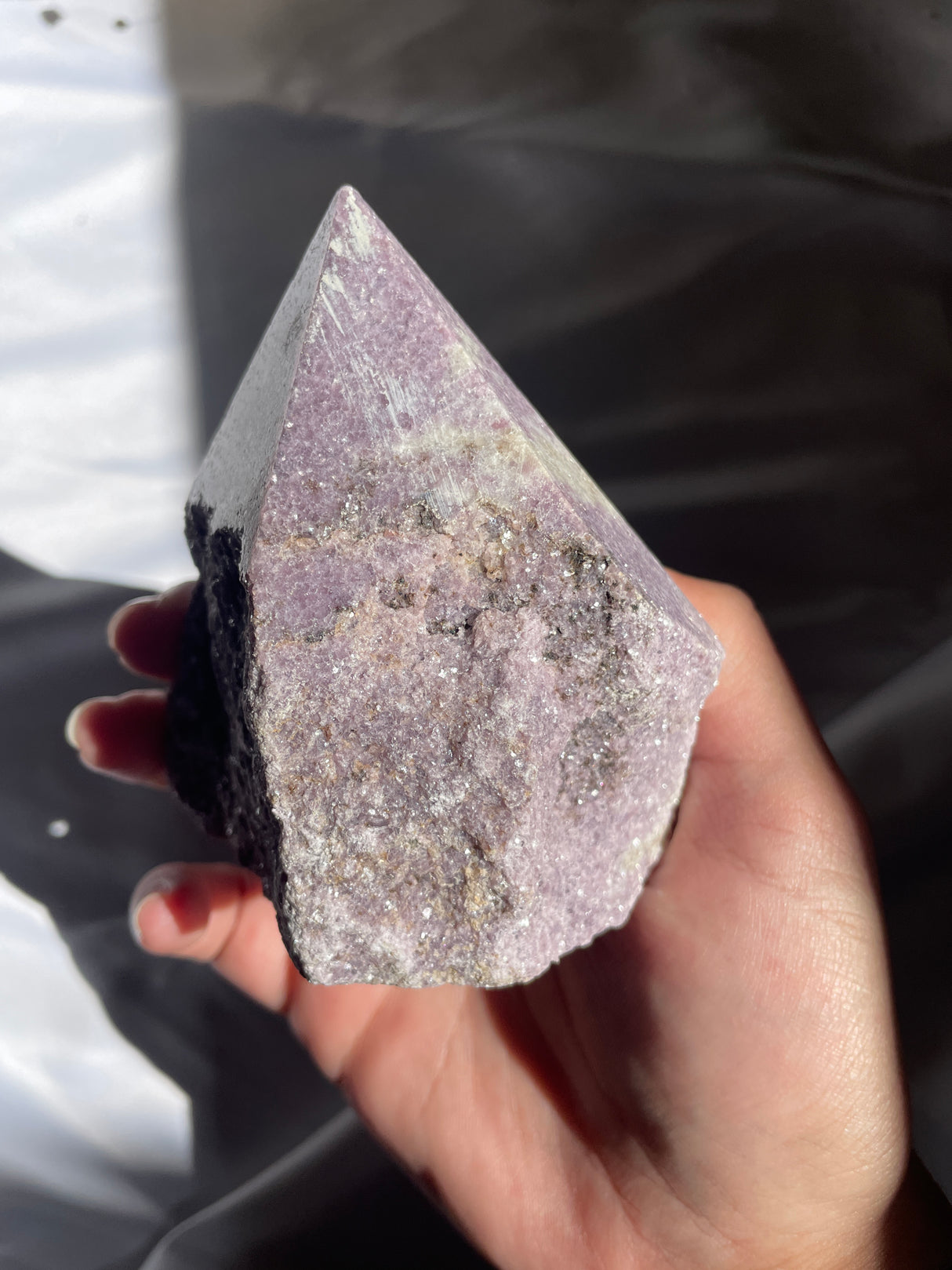 Sparkly Lavender Lepidolite Top Polished Point