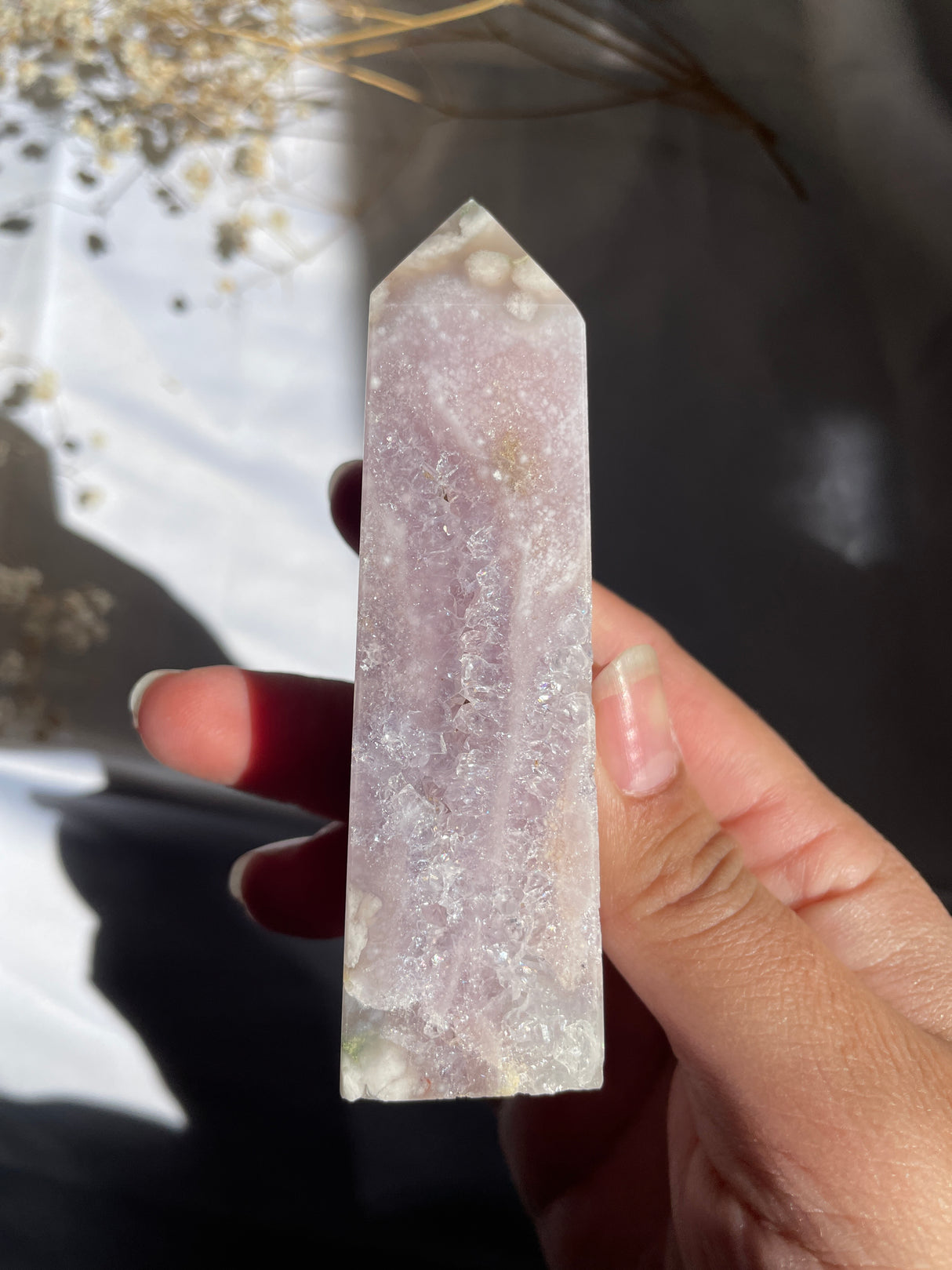 Flower Agate x Amethyst Tower