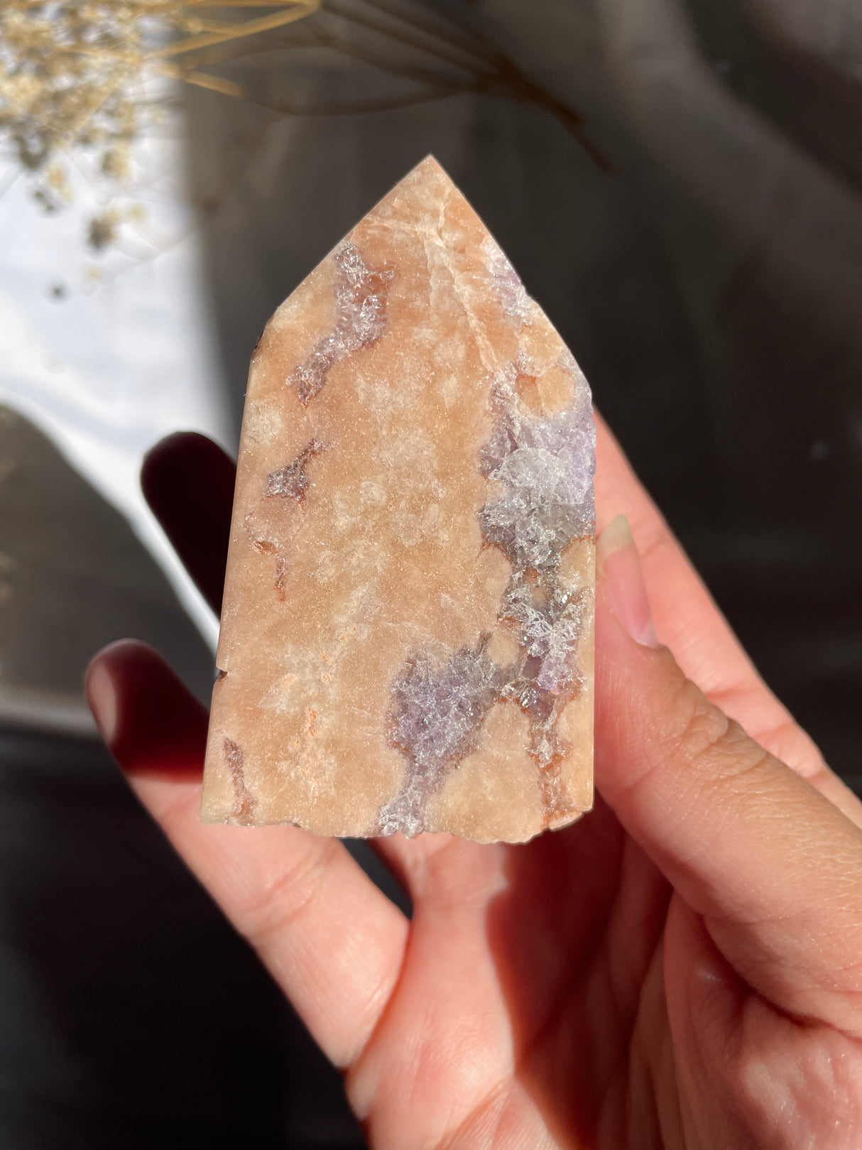 Flower Agate x Pink Amethyst Tower