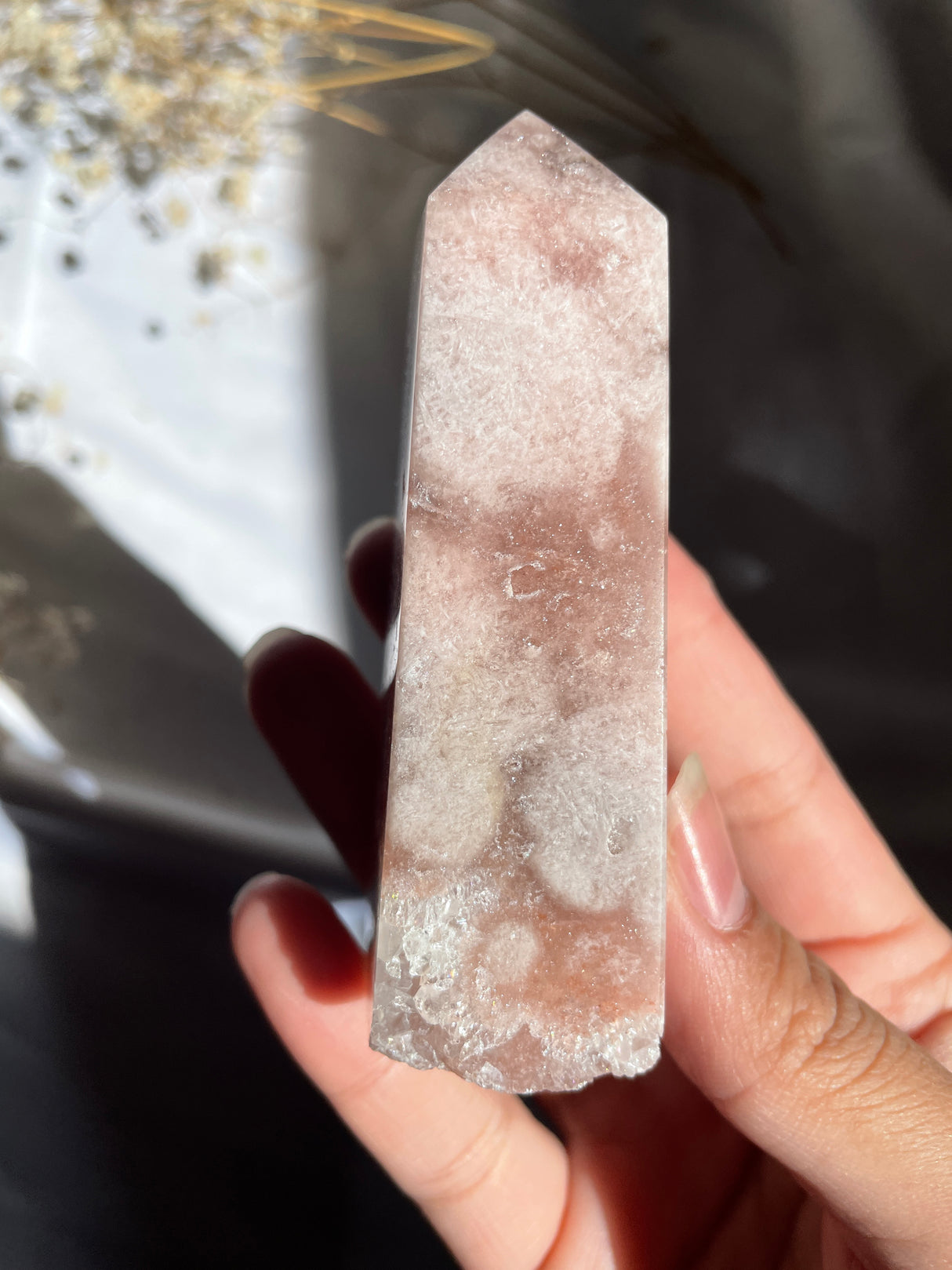 Flower Agate x Pink Amethyst Tower