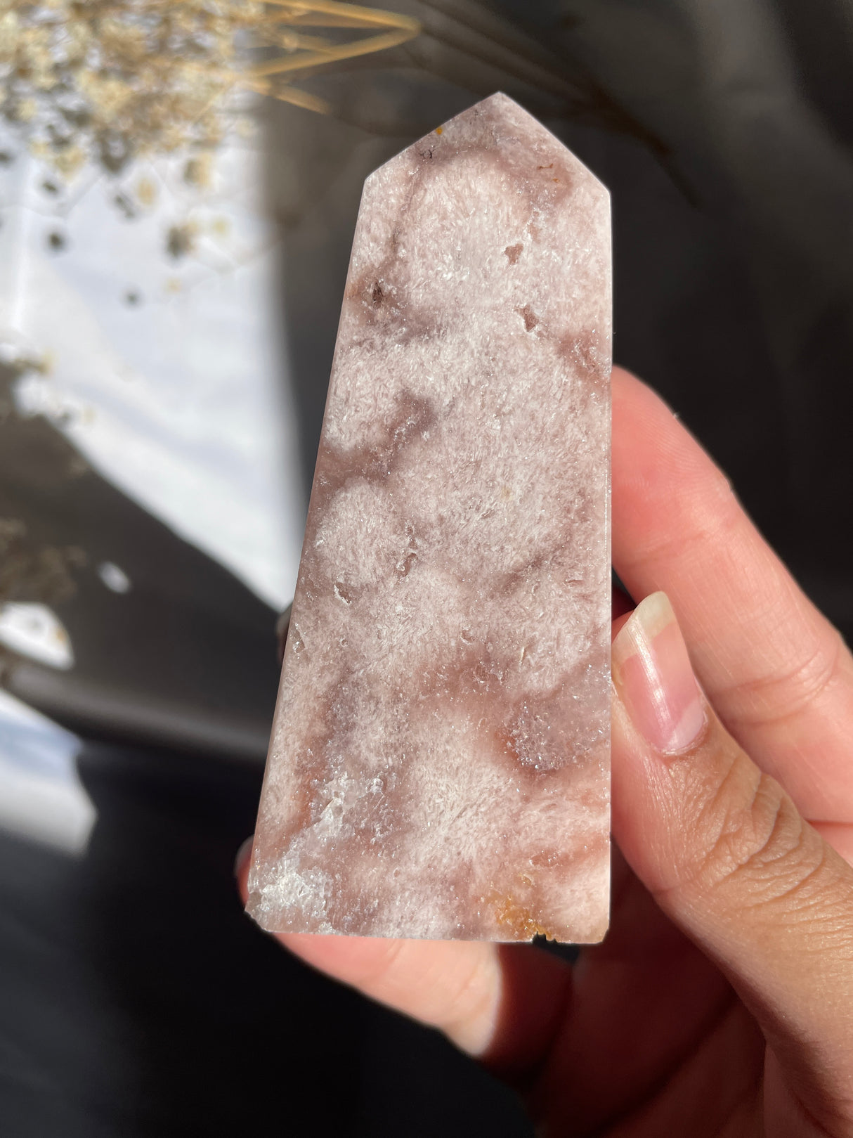 Flower Agate x Pink Amethyst Tower