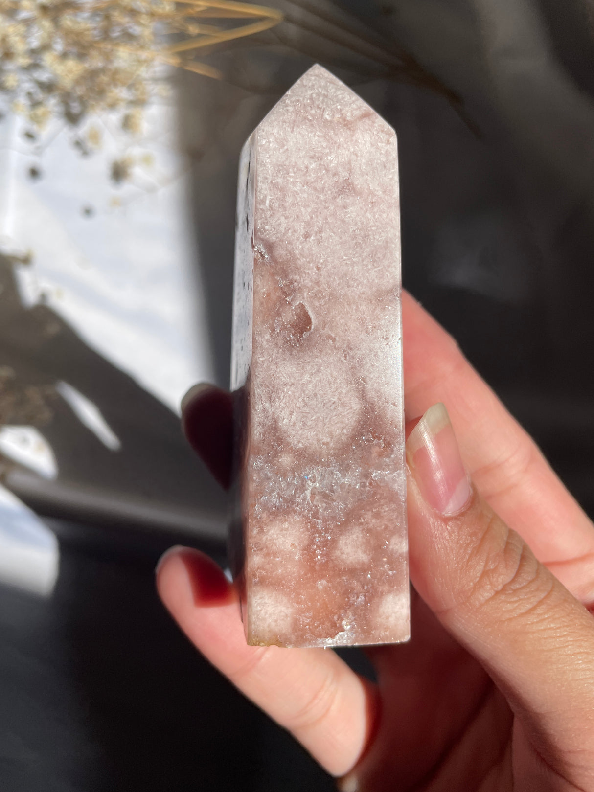 Flower Agate x Pink Amethyst Tower