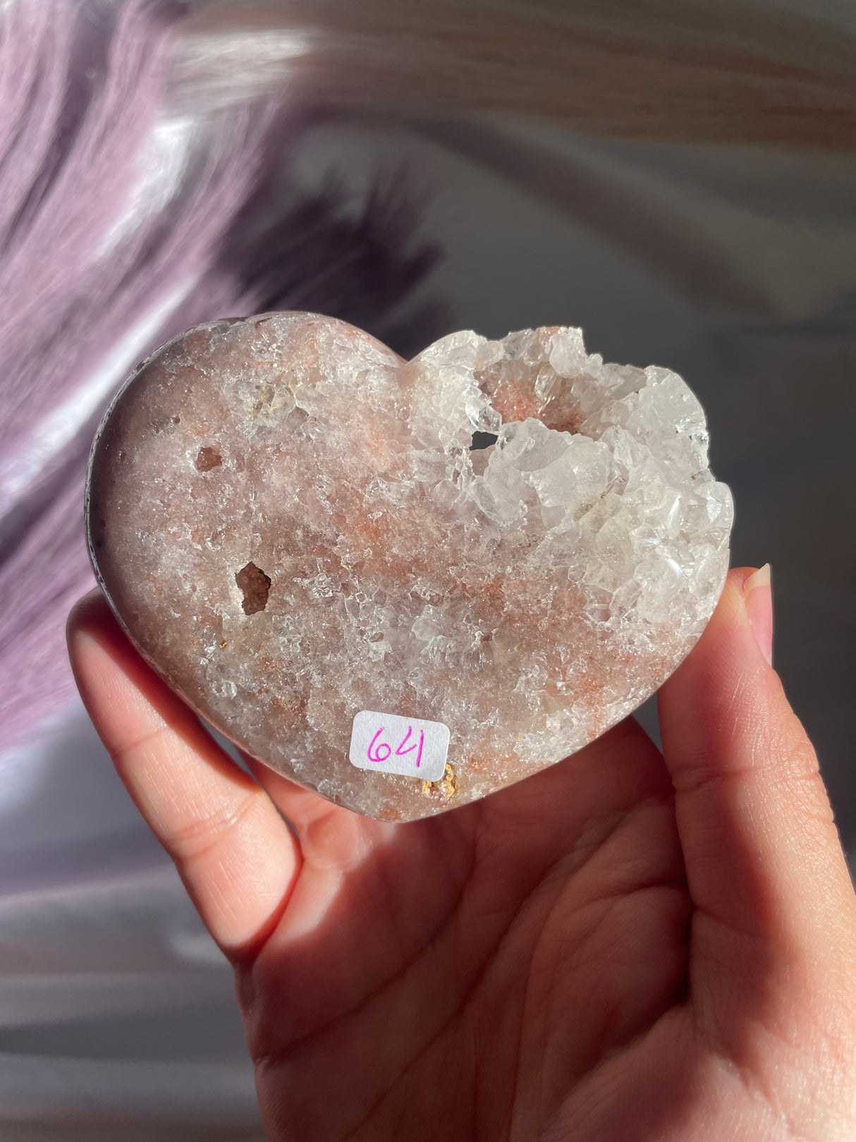 Pink Amethyst Heart
