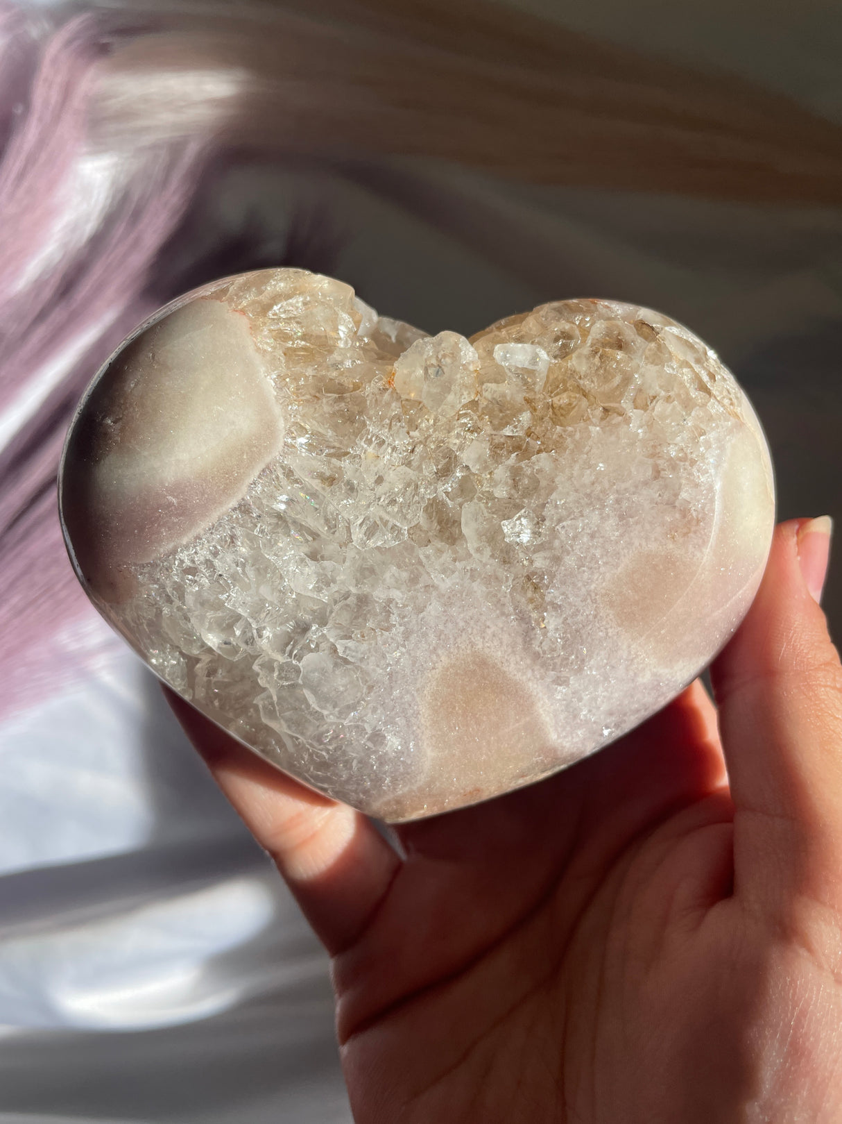 Quartzy Pink Amethyst Heart