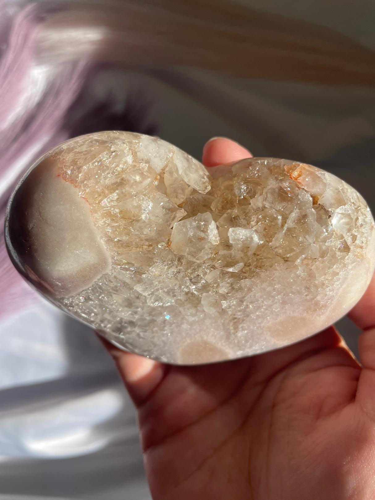 Quartzy Pink Amethyst Heart