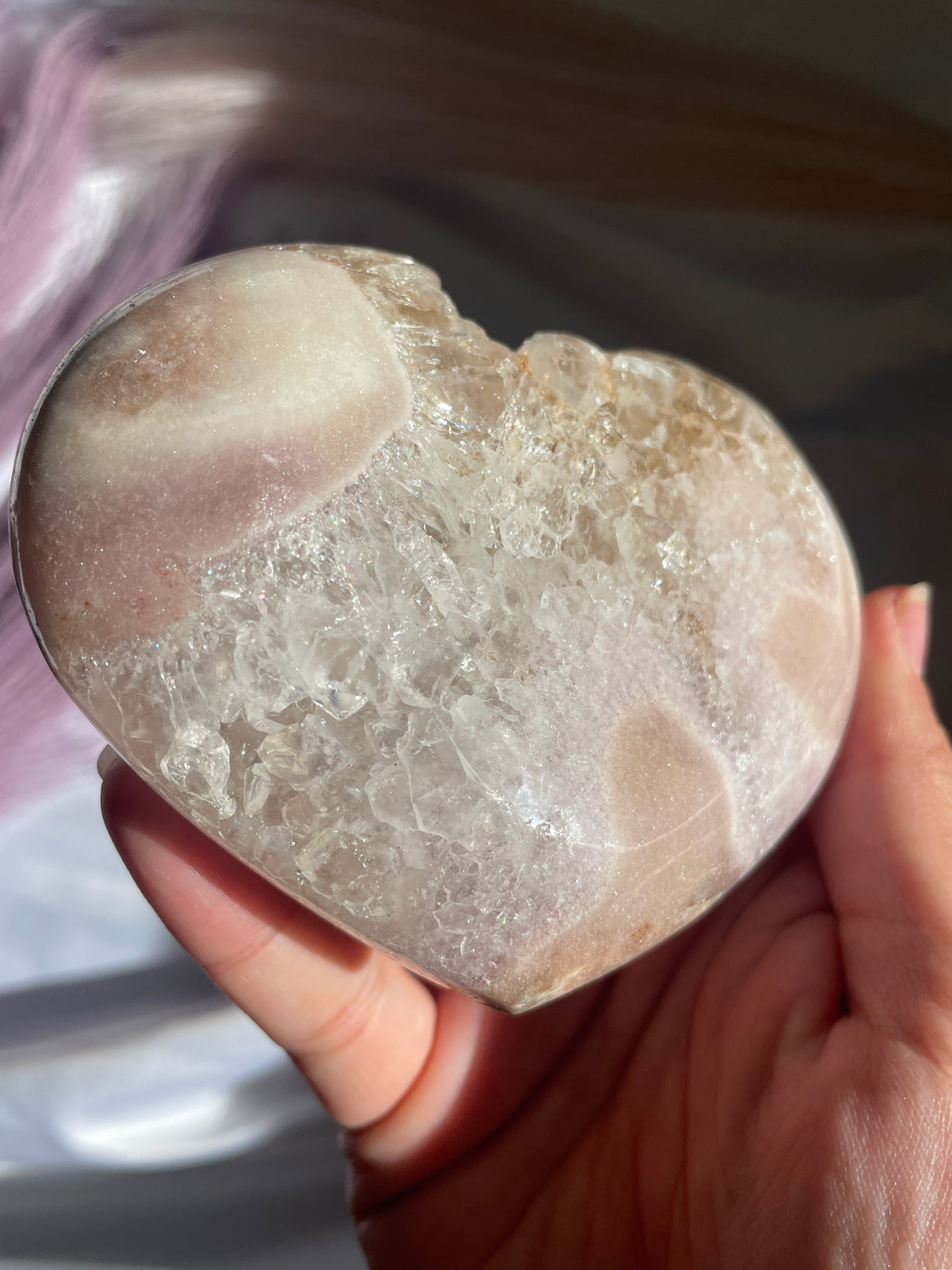 Quartzy Pink Amethyst Heart