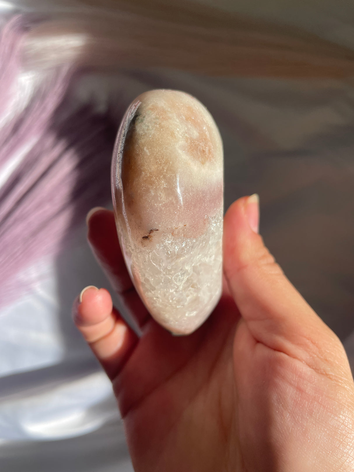 Quartzy Pink Amethyst Heart