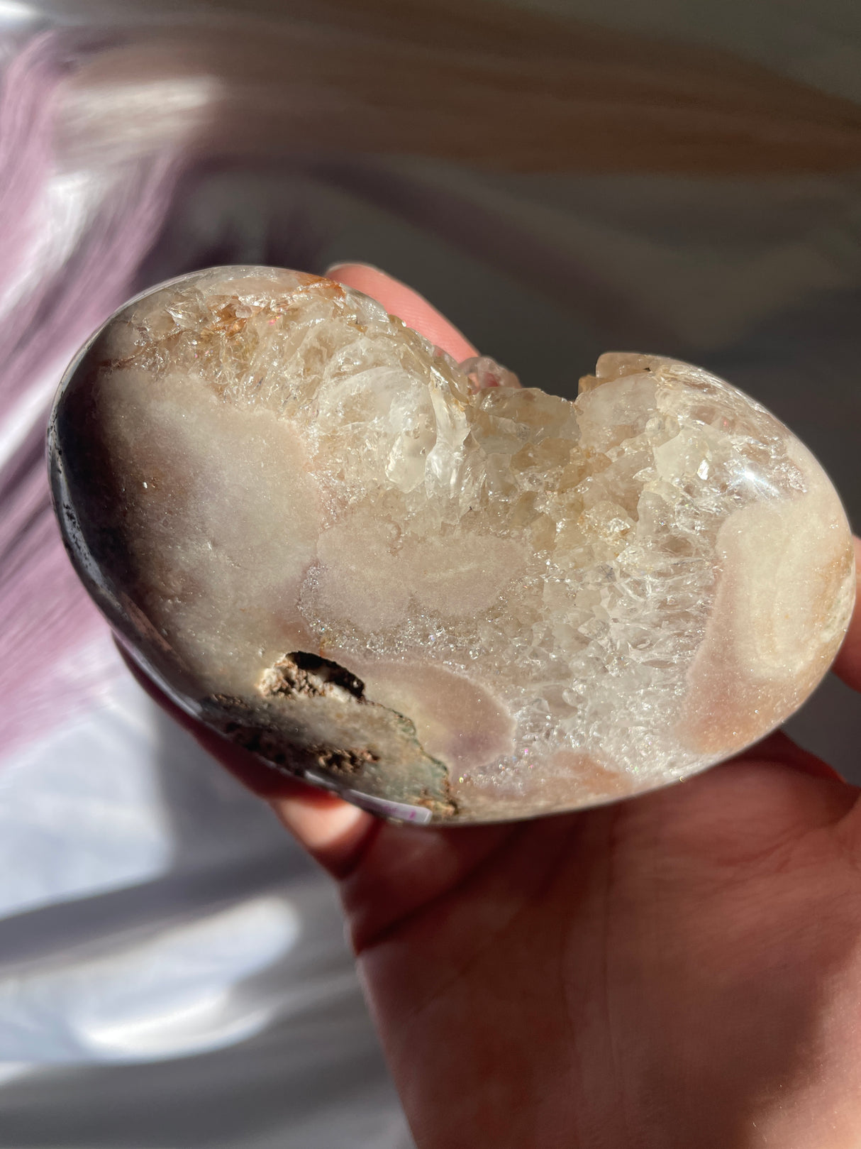 Quartzy Pink Amethyst Heart