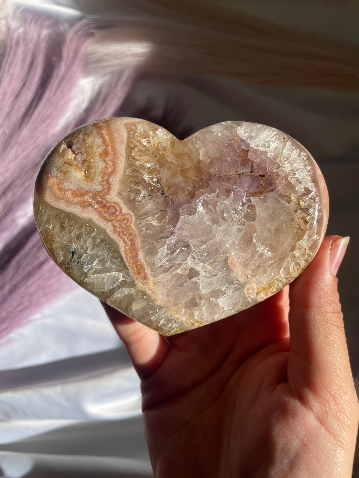 Quartzy Pink Amethyst Heart