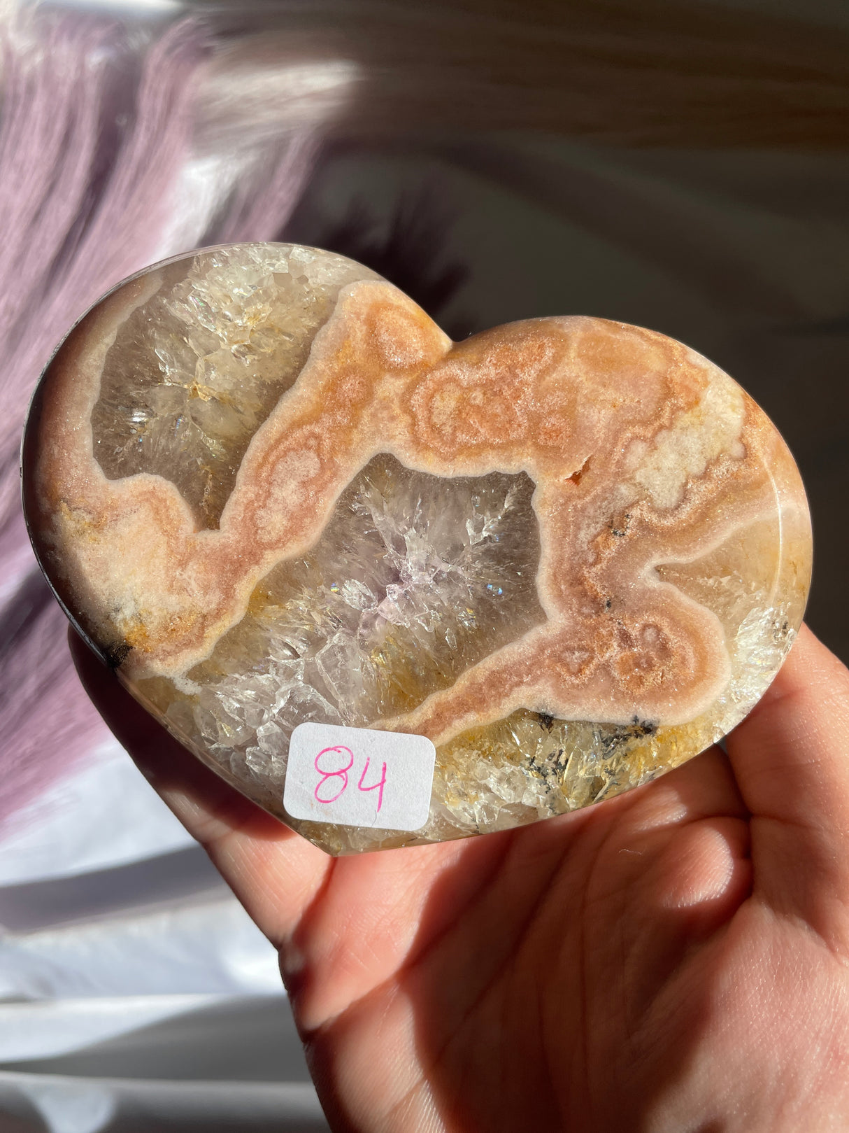 Quartzy Pink Amethyst Heart