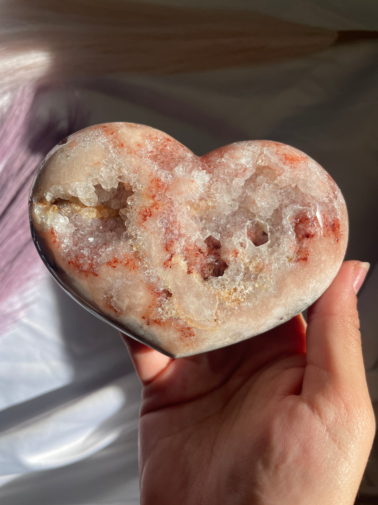 Druzy Pink Amethyst Heart
